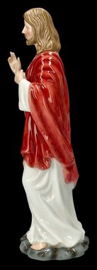 Figuren Shop GmbH Dekofigur Heiligenfigur Porzellan - Gesegnetes Herz Jesu - heilige Dekofigur Kir