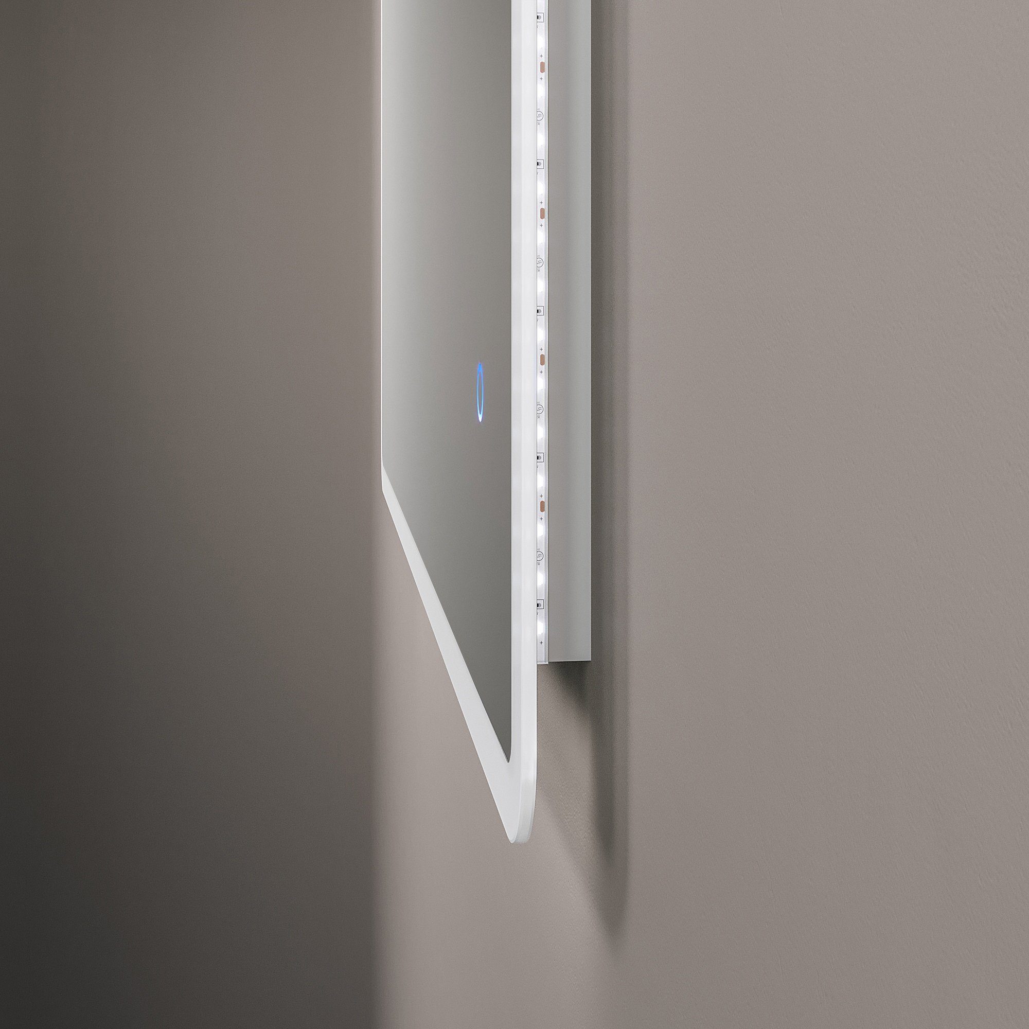 AQUALAVOS Badspiegel Led Badspiegel Touch Wandspiegel mit Beleuchtung 70x50cm Kaltweiß IP44, Touch-Schalter Dimmbar, Horizontale / vertikal Aufhängung – Bild 4 von 5