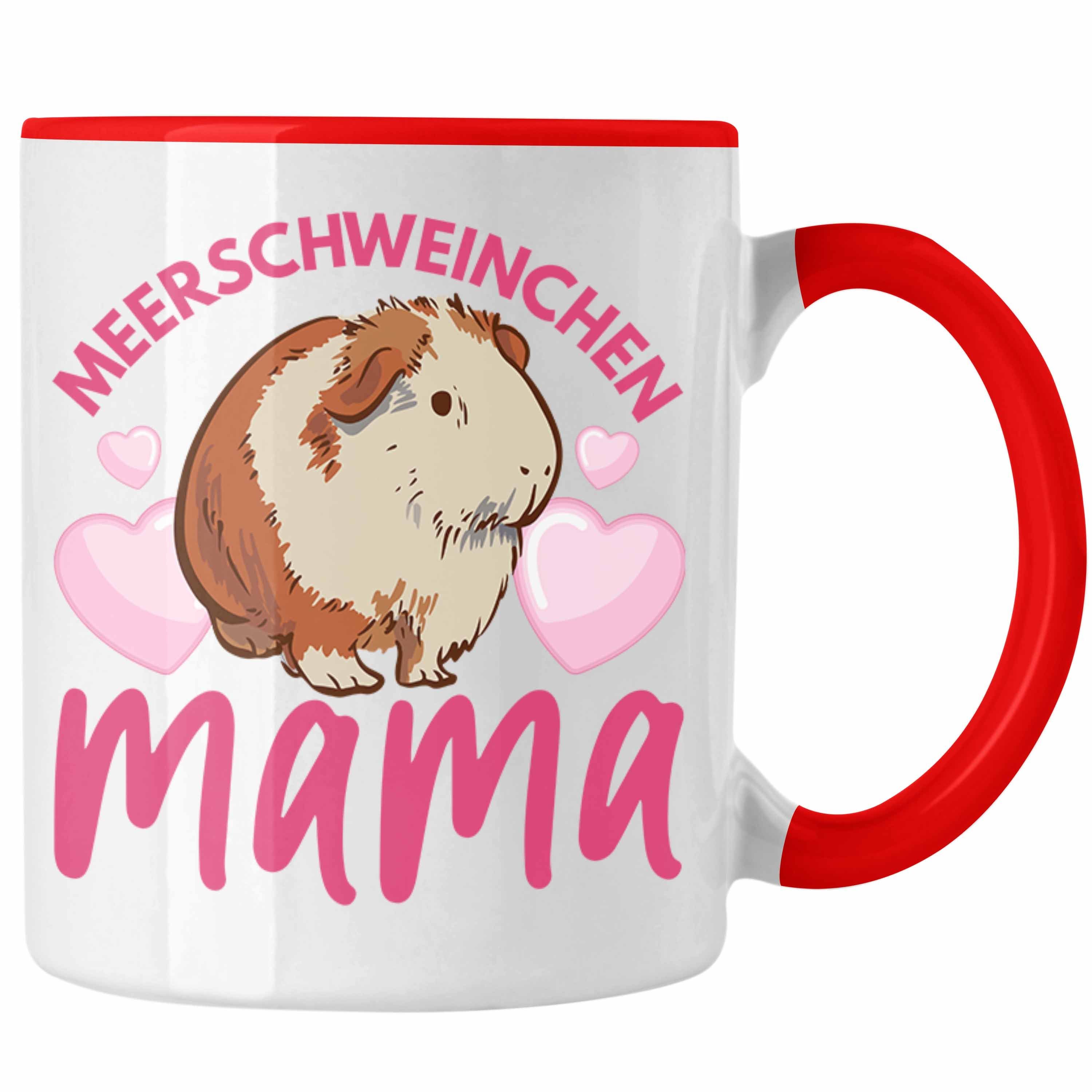 Trendation Tasse Trendation - Meerschweinchen Mama Tasse Geschenk Spruch Mädchen Muttertag Rot