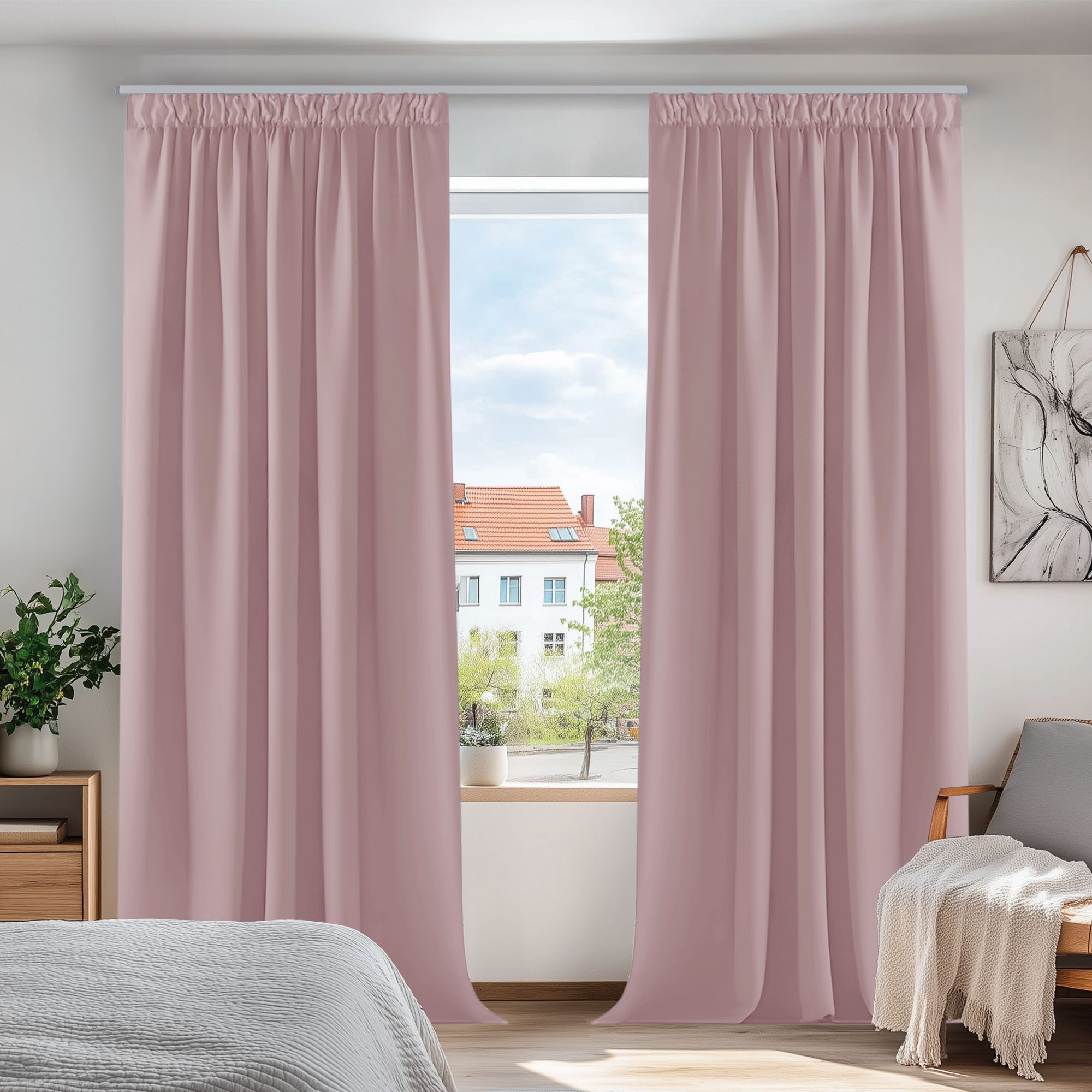 Deconovo Verdunkelungsvorhang Gardinen mit Kräuselband Blickdicht Vorhänge Wohnzimmer 2er Set, Vorhang Verdunkelung Vorhänge Kälteschutz Schlafzimmer Thermovorhang