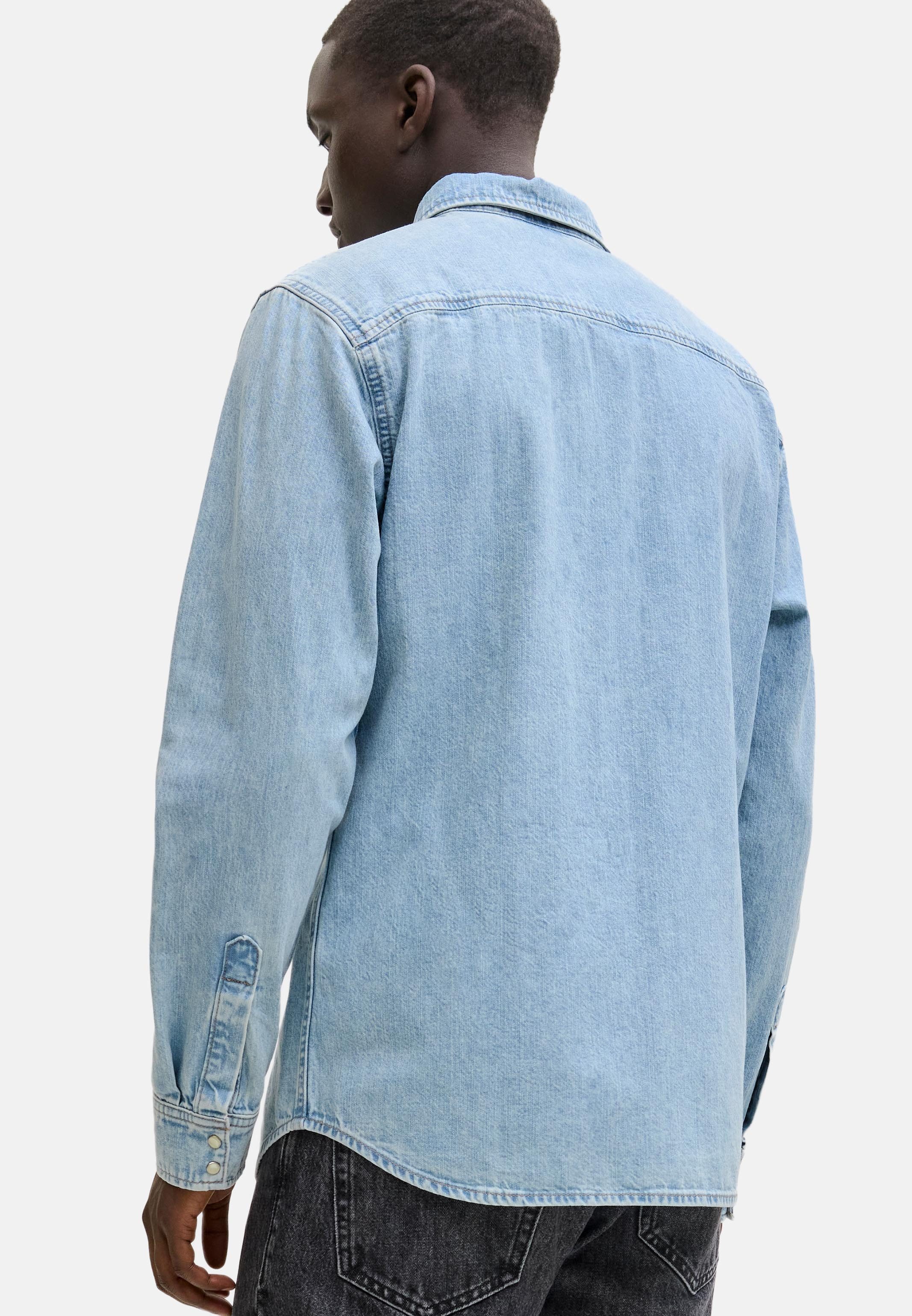 Jack & Jones Jeanshemd 2er Pack Western (Spar-Set, 2-tlg) Jeanshemd - Baumwolle - Atmungsaktiv - Praktische Druckknöpfe