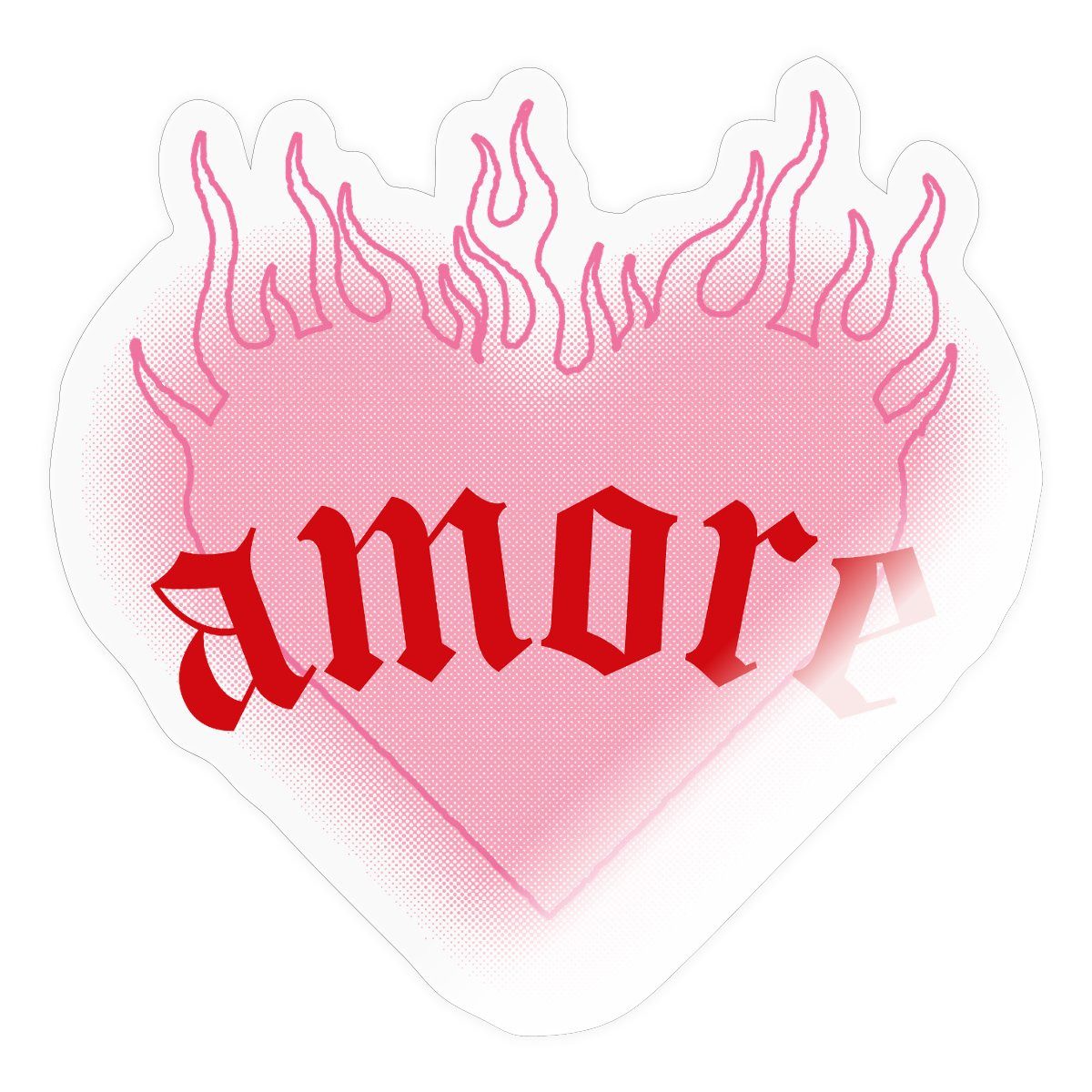 Spreadshirt Aufkleber Amore Festival Y2K Herz Mit Flammen Sticker Aufkleber