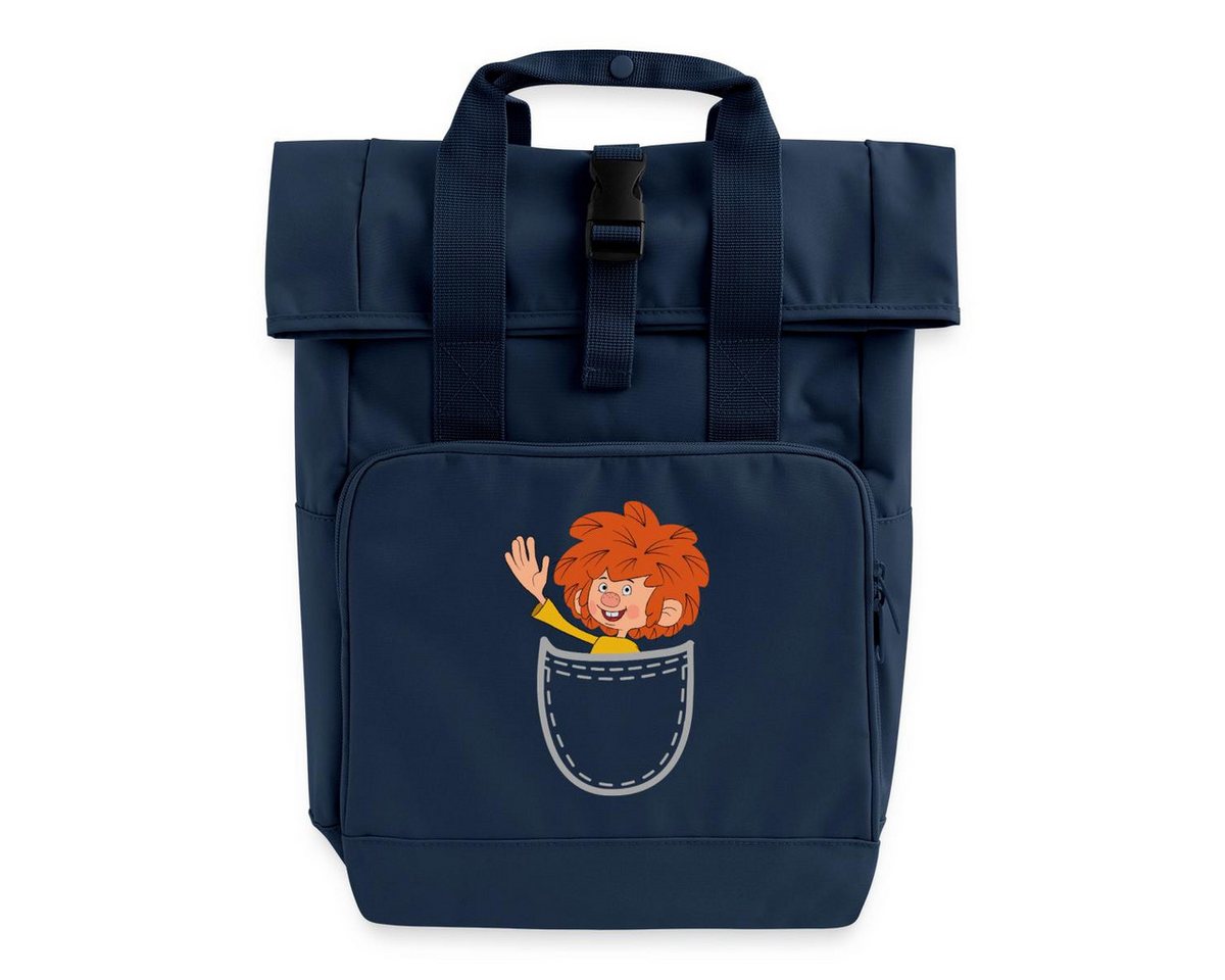 Spreadshirt Rucksack Pumuckl Fröhlich Winkendend Brusttasche Rolltop Rucksack mit 2 Griffen (1-tlg)