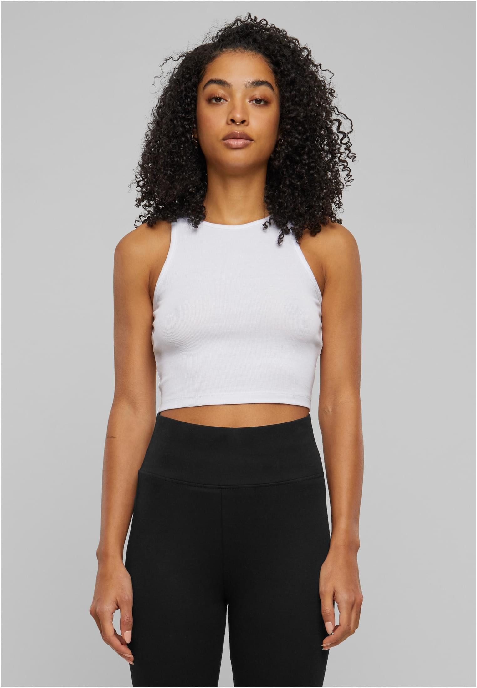 URBAN CLASSICS Tanktop Ladies Organic Cropped Rib Top Damen Top