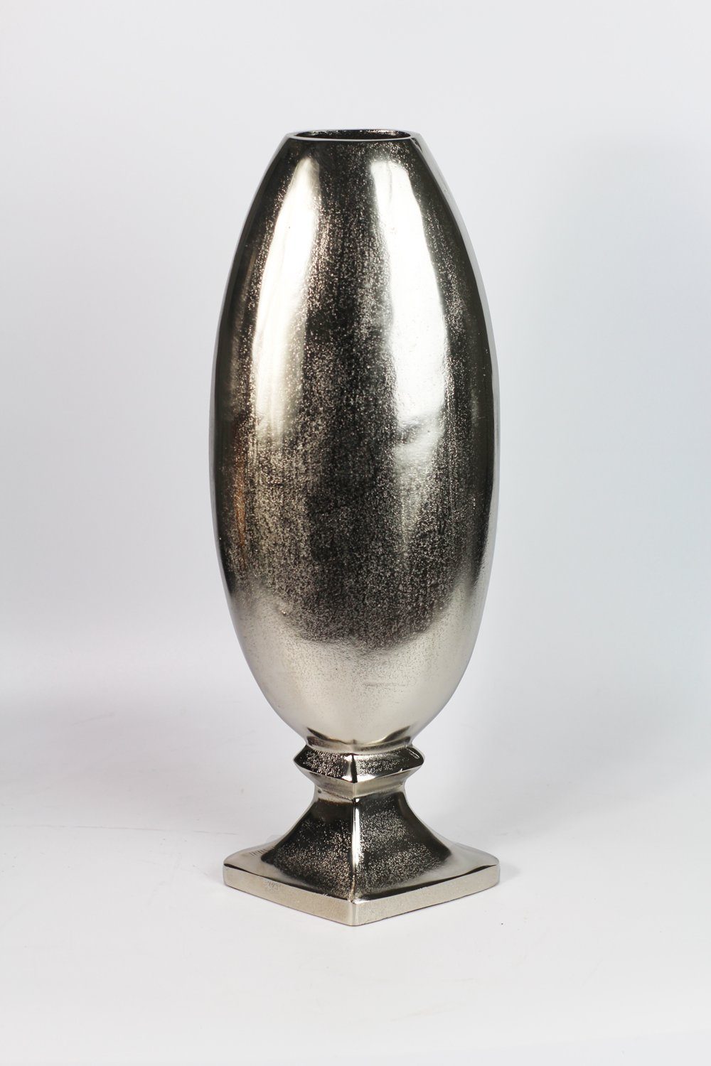 Arnusa Bodenvase edle große Metall Vase Aluminium, Edels Design Pokal Dekovase silber 70 cm