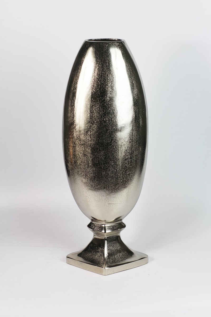 Arnusa Bodenvase edle große Metall Vase Aluminium, Edels Design Pokal Dekovase silber 70 cm