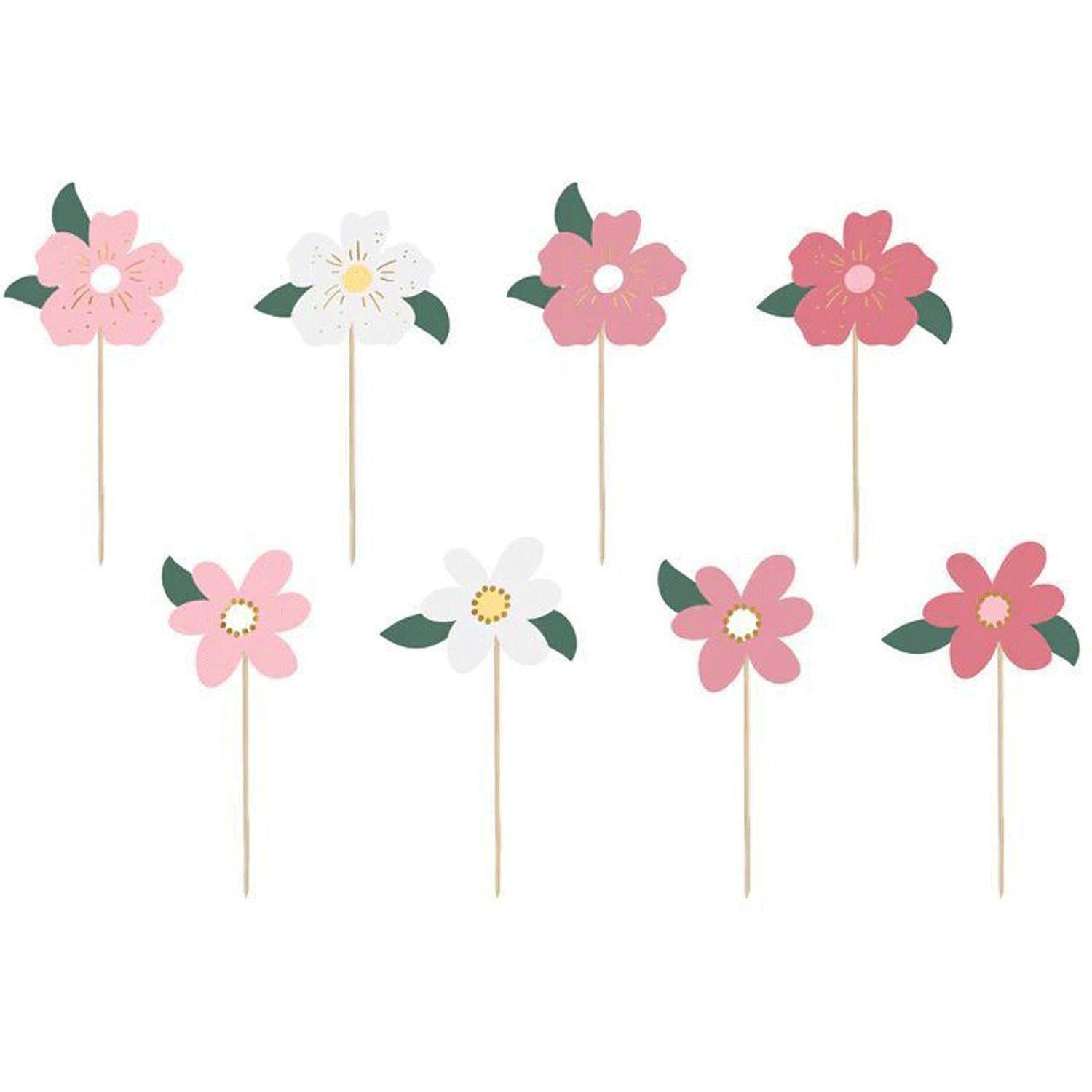 partydeco Топпер для торта Tortendeko 'Blumen' 8 Stk., 13-14,5cm