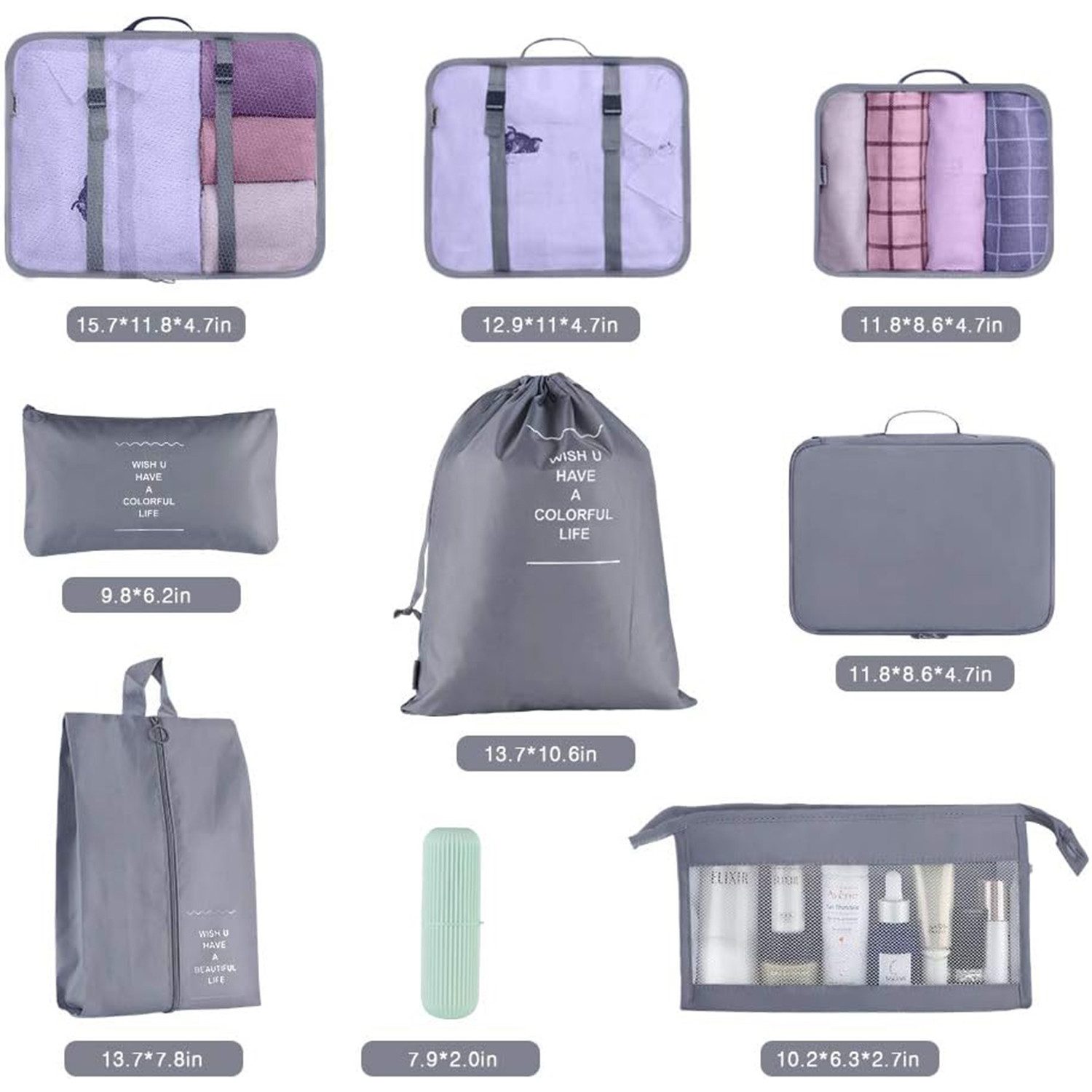 Coonoor Kofferorganizer Set 9-Teilig Kofferorganizer Reisetasche günstig online kaufen