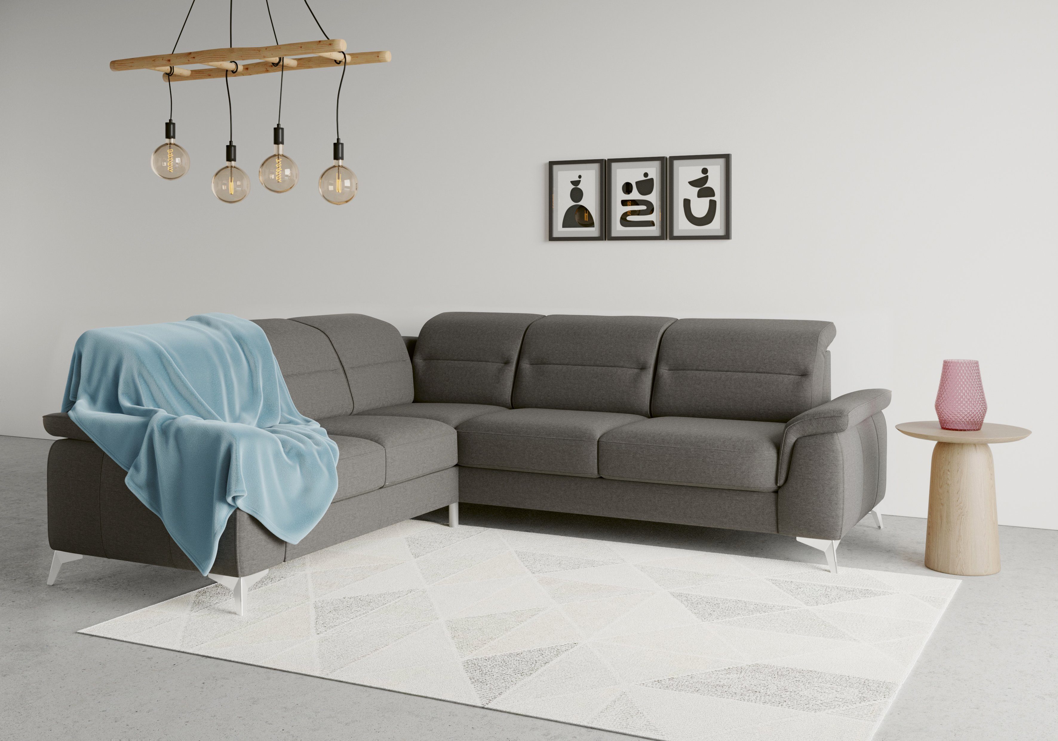 sit&more Ecksofa Sinatra, optional und Kopfteilverstellung Armteilfunktion mit