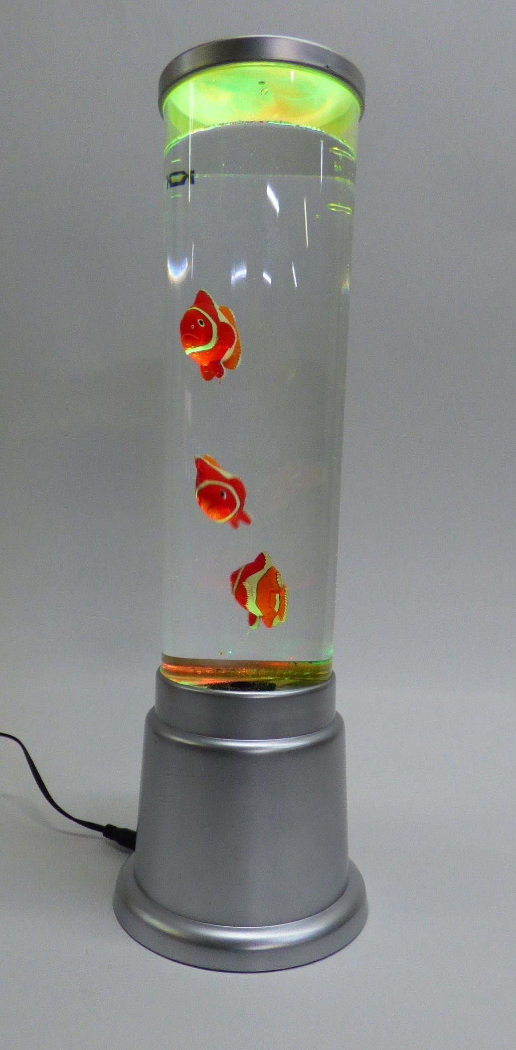 XENON LED Dekolicht 3331 Wassersäulen LED Lampe Höhe 360 mm 3 x Clown Fisch mit Netzteil, LED, Lichtidden Mehrfarbig
