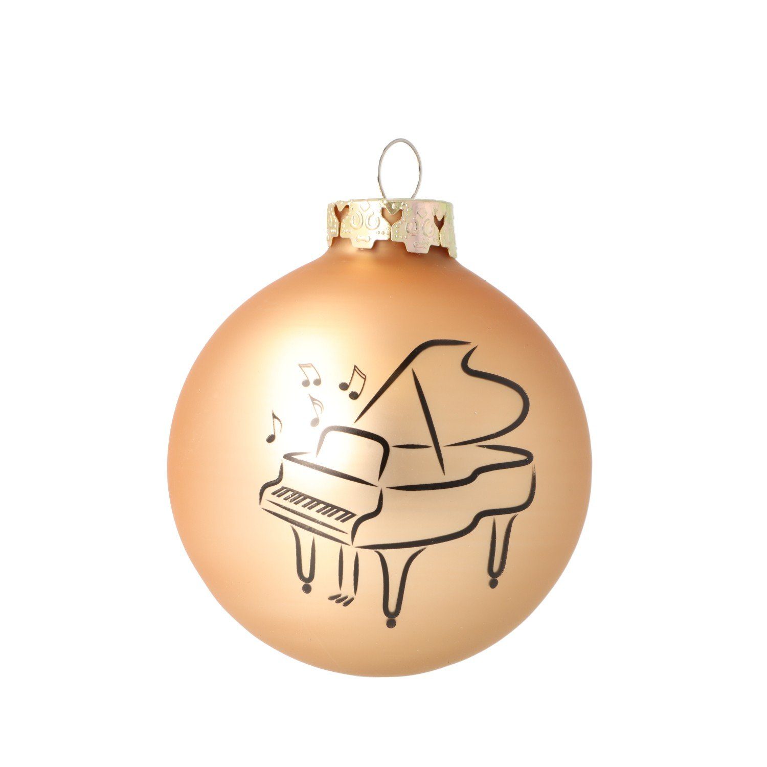mit schwarzem rot/gold/silber Musikboutique Farben Glas aus Weihnachtsbaumkugel, Piano-Druck, 3er-Set