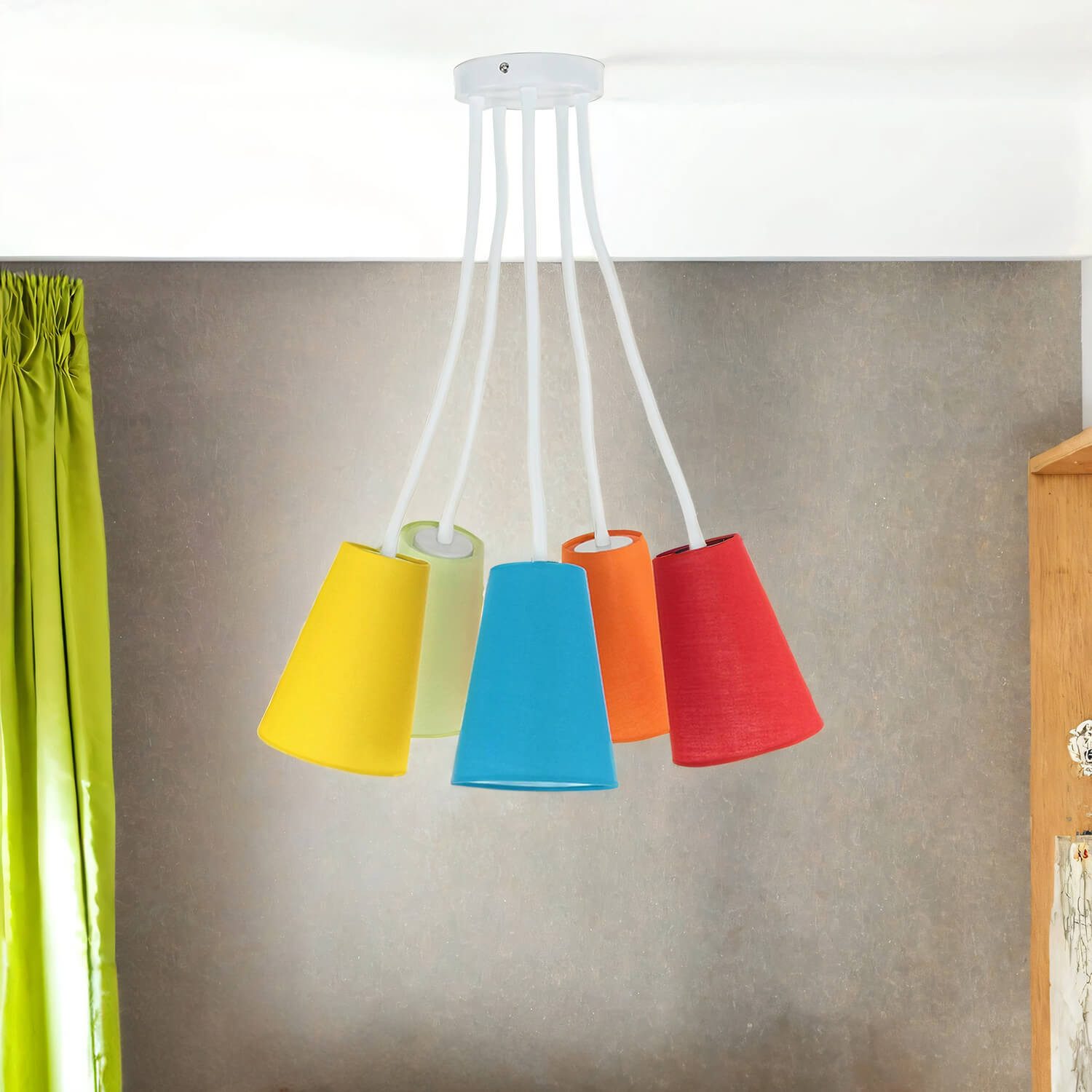 Licht-Erlebnisse Deckenleuchte WIRE, ohne Leuchtmittel, Deckenlampe Bunt flexible Arme stylisch Kinderzimmer Lampe