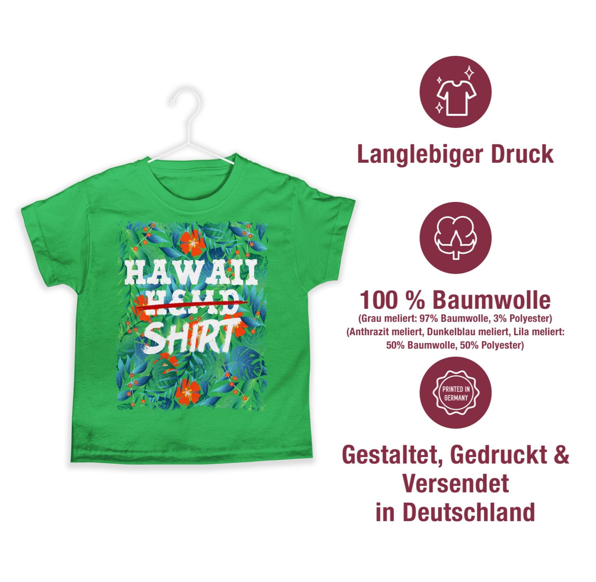 Shirtracer T-Shirt Karneval Hawaiian Grün Aloha & Hawaii Shirt - Party Karibik Fasching Hemd Hawaii-Kleidung 1