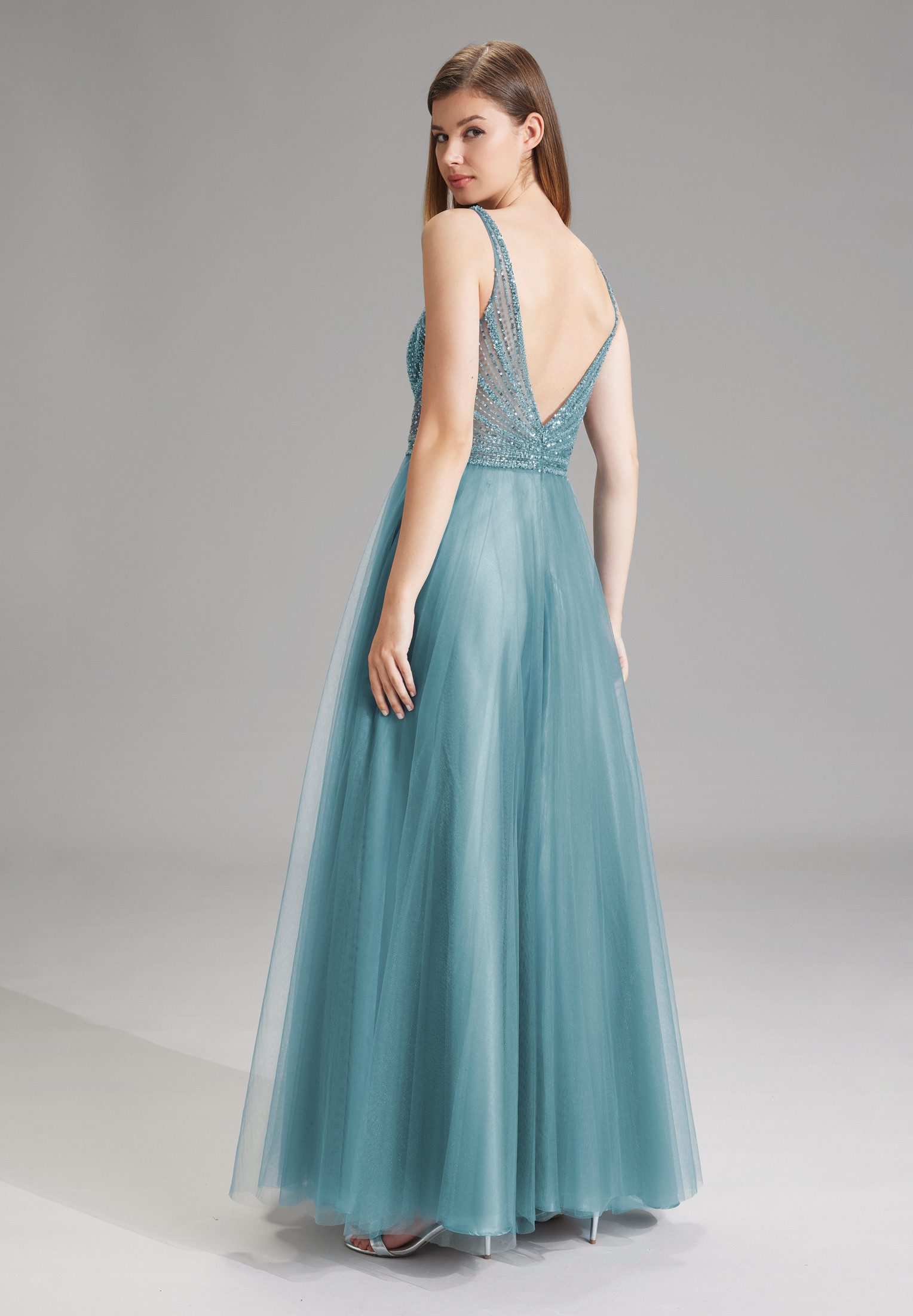 Hey Kyla Abendkleid - Lange Tüllrobe mit Netzeinsatz