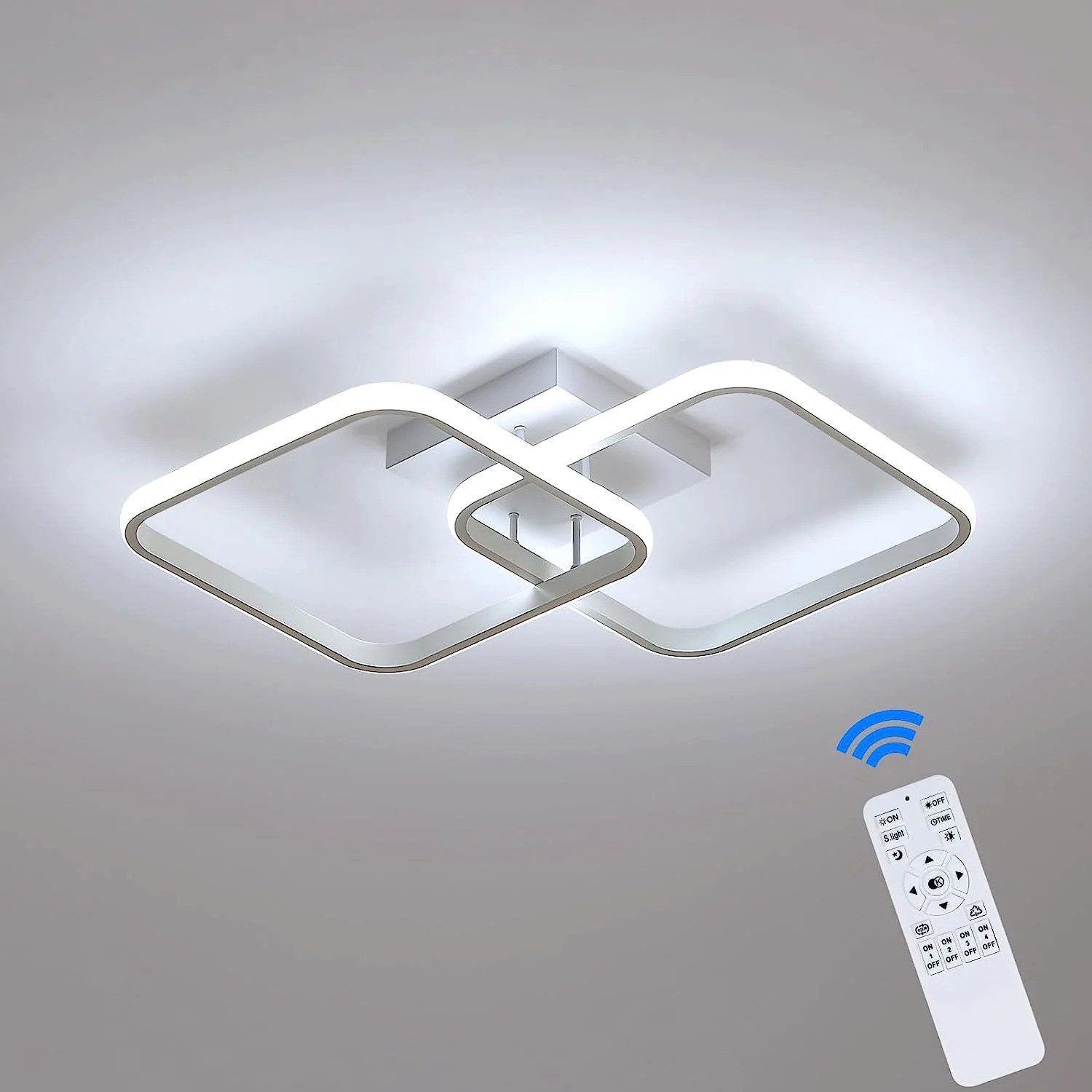 Riserva Deckenleuchte LED Deckenleuchte dimmbar 50W Fernbedienung Wohnzimmer Weiß, LED wechselbar