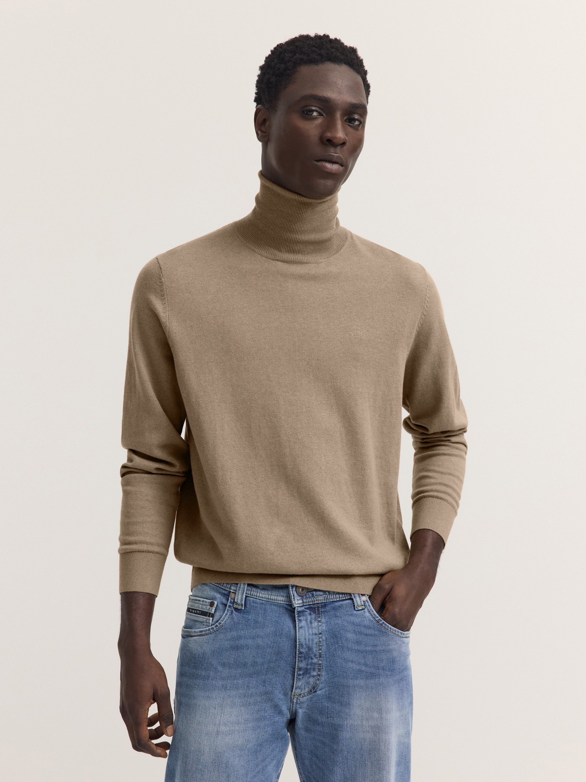 bugatti Rollkragenpullover Regular Fit Regular Fit Baumwolle-Kaschmir