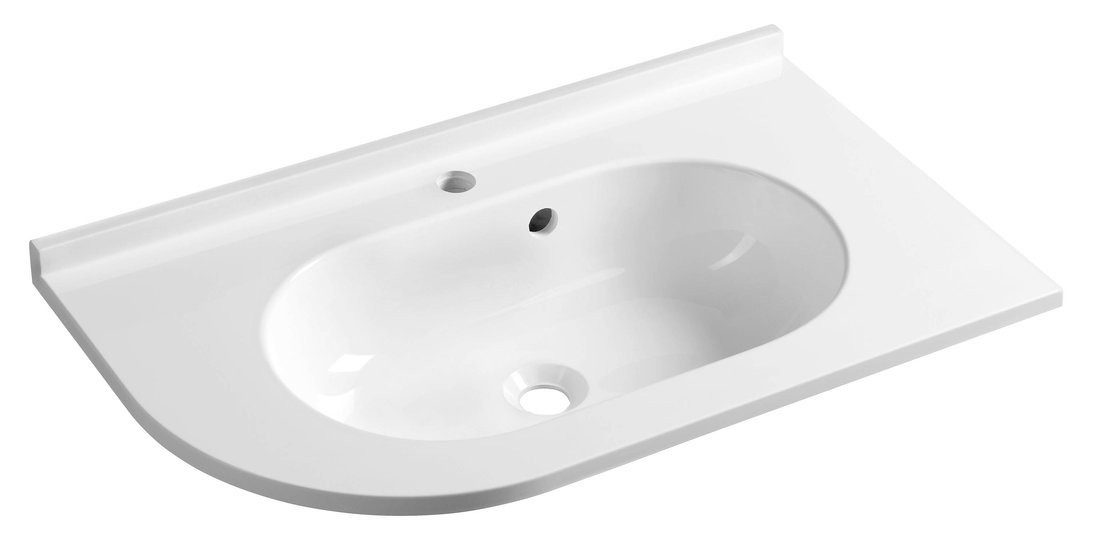 Sapho Waschtisch PULSE Gussmarmor-Waschtisch 75x45cm, rechts, weiß, Sapho-BM658