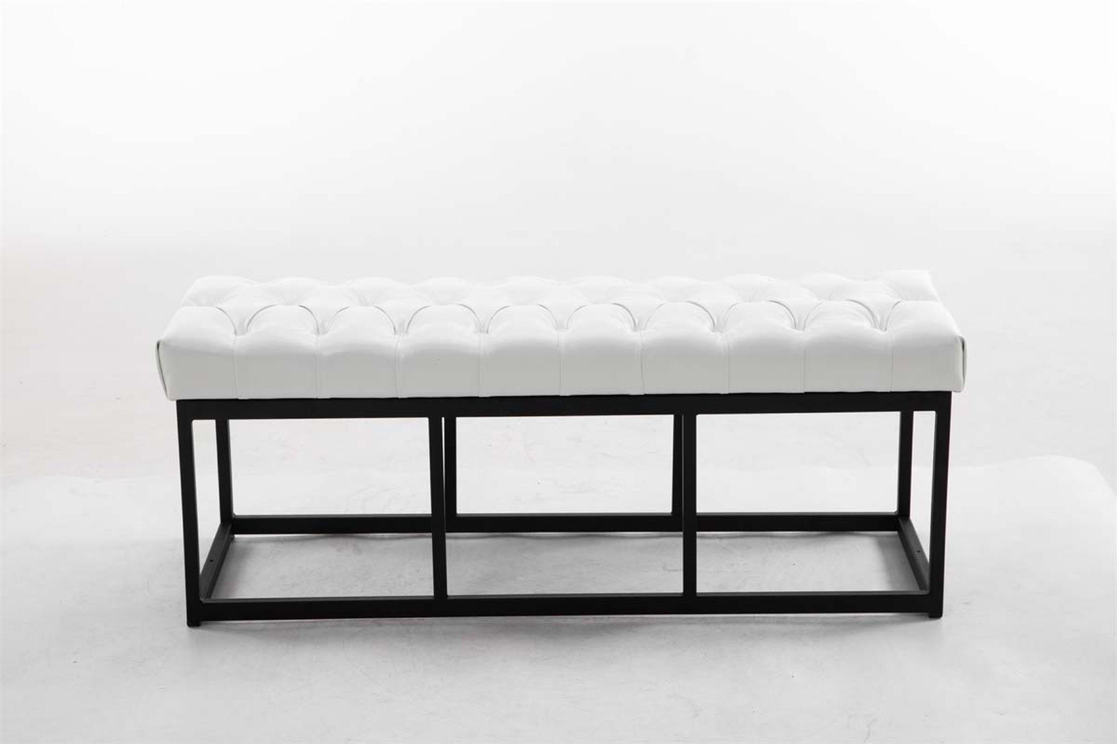TPFLiving Sitzbank Amor (Kunstleder Polsterung stabilem hochwertiger x Maße matt Metallgestell x im - weiß 120 15 (HxBxT): kg Polsterbank 38 1-St), mit Sitzbank Gewicht: 46 cm schwarz, 120 - cm