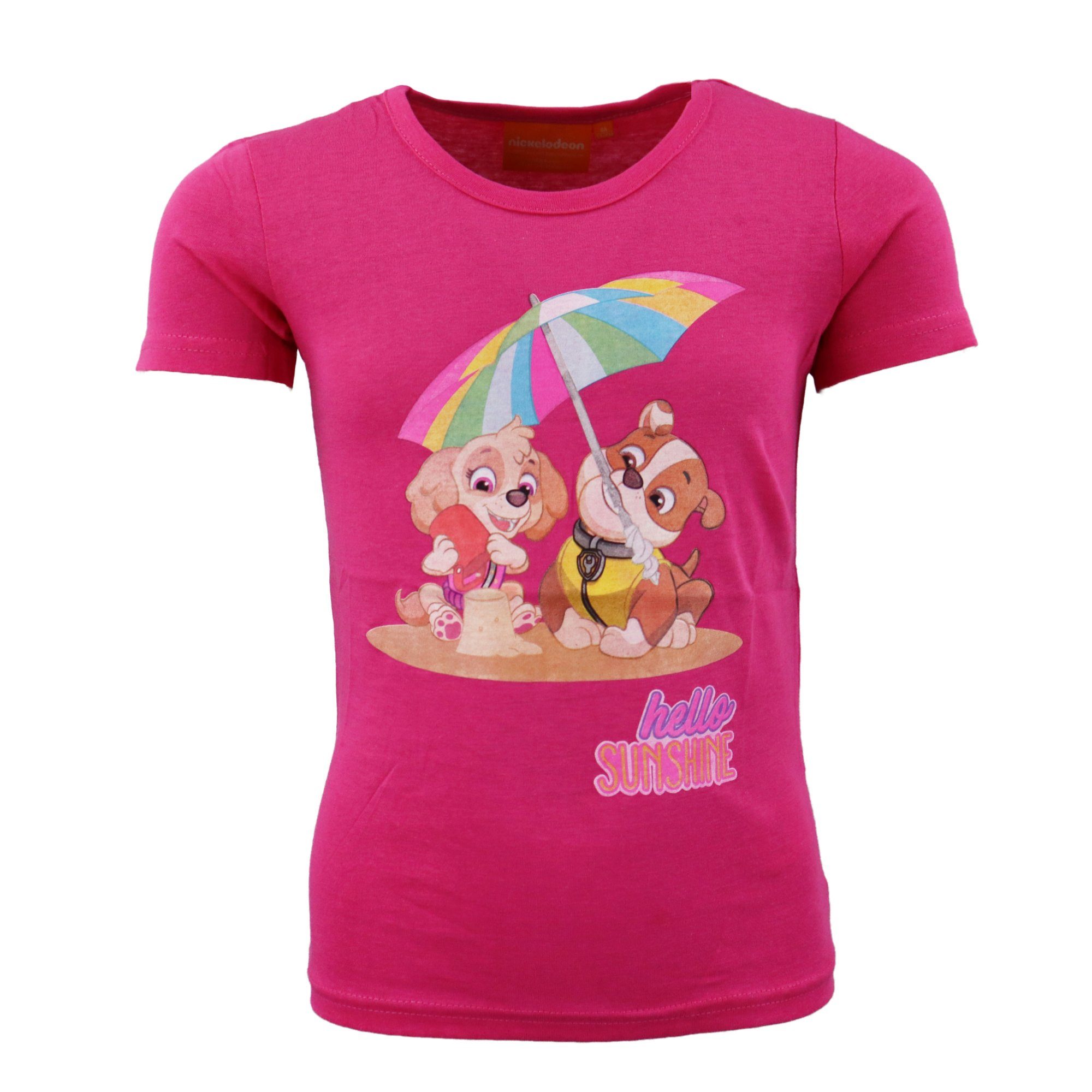 98 100% Skye Paw Marshall Print-Shirt Patrol PATROL Pink Kinder bis Gr. 128, Baumwolle T-Shirt PAW