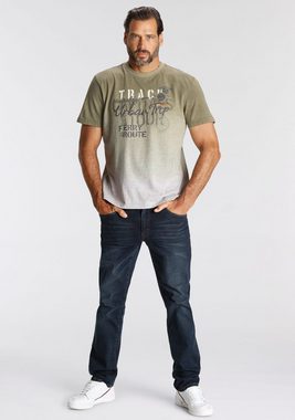 Man's World T-Shirt mit Farbverlauf und Print