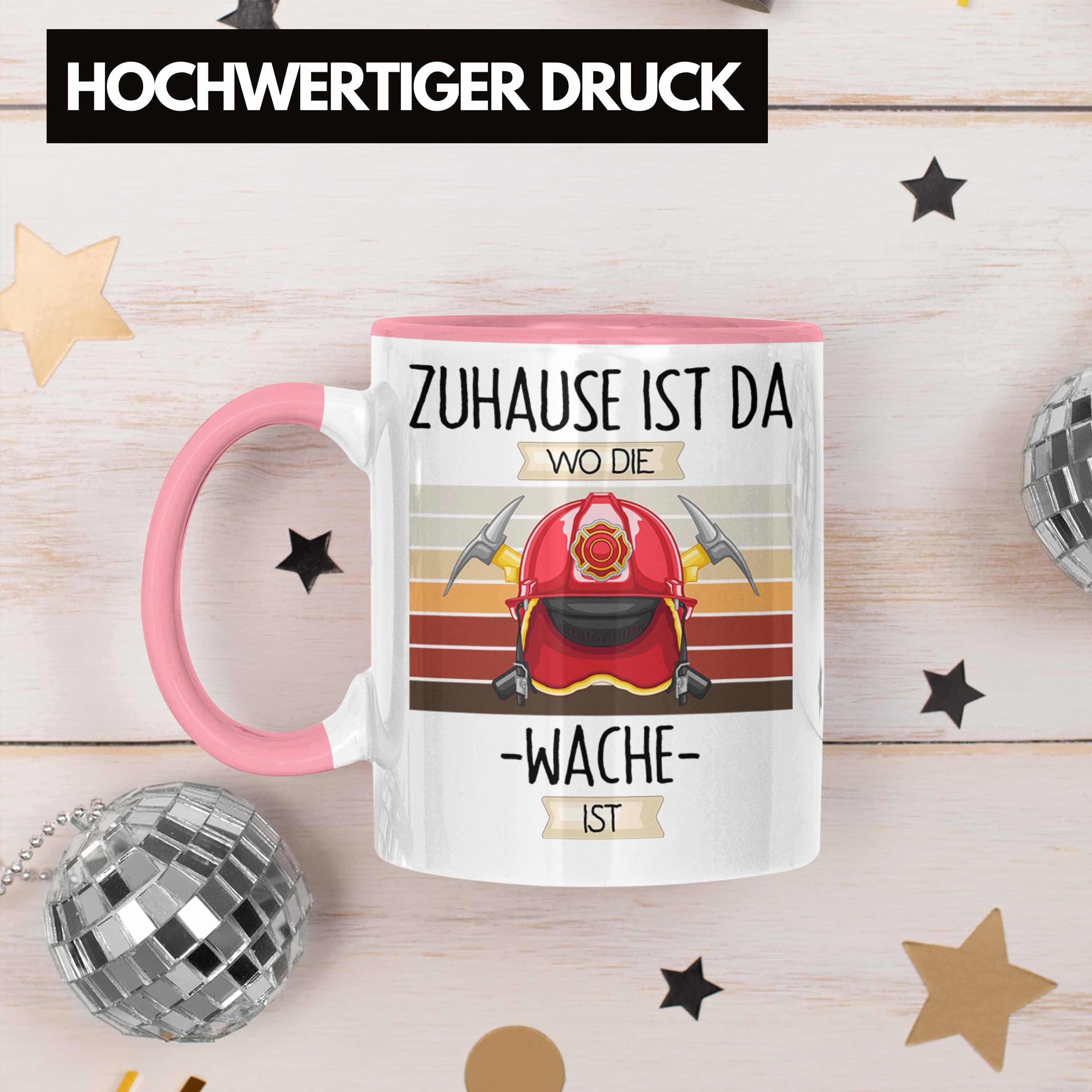 Tasse Feuerwehrmann Trendation Zuhause Geschenk Tasse Spruch Lustiger Geschenkidee Rosa Ist