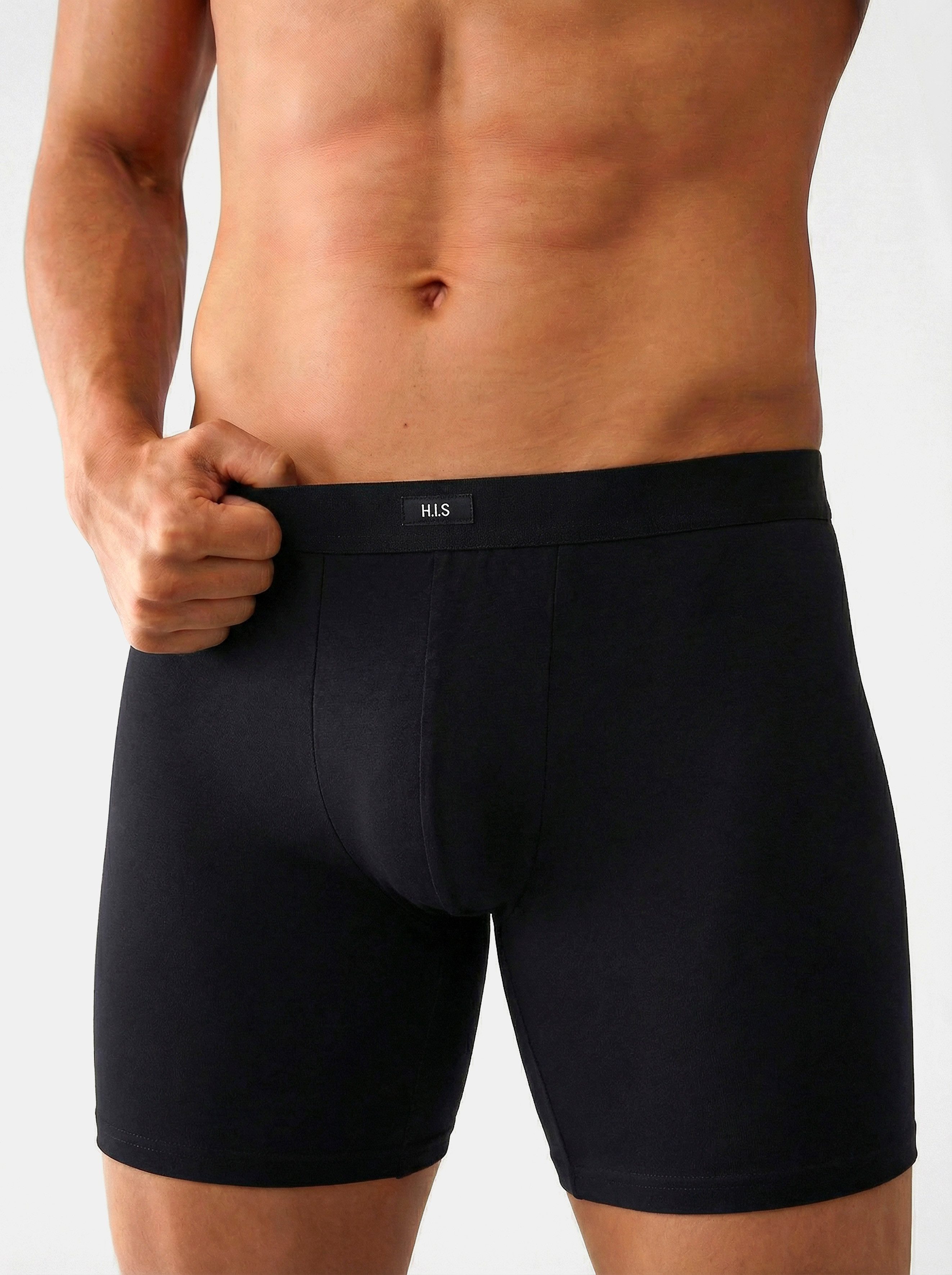 H.I.S Langer Boxer (Packung, 5-St) Boxershorts für Herren, mit Logo am Bund