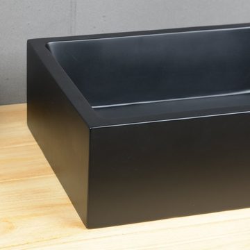 wohnfreuden Aufsatzwaschbecken Terrazzo Waschbecken FLORENTINA 45 cm schwarz (Kein Set), 126464