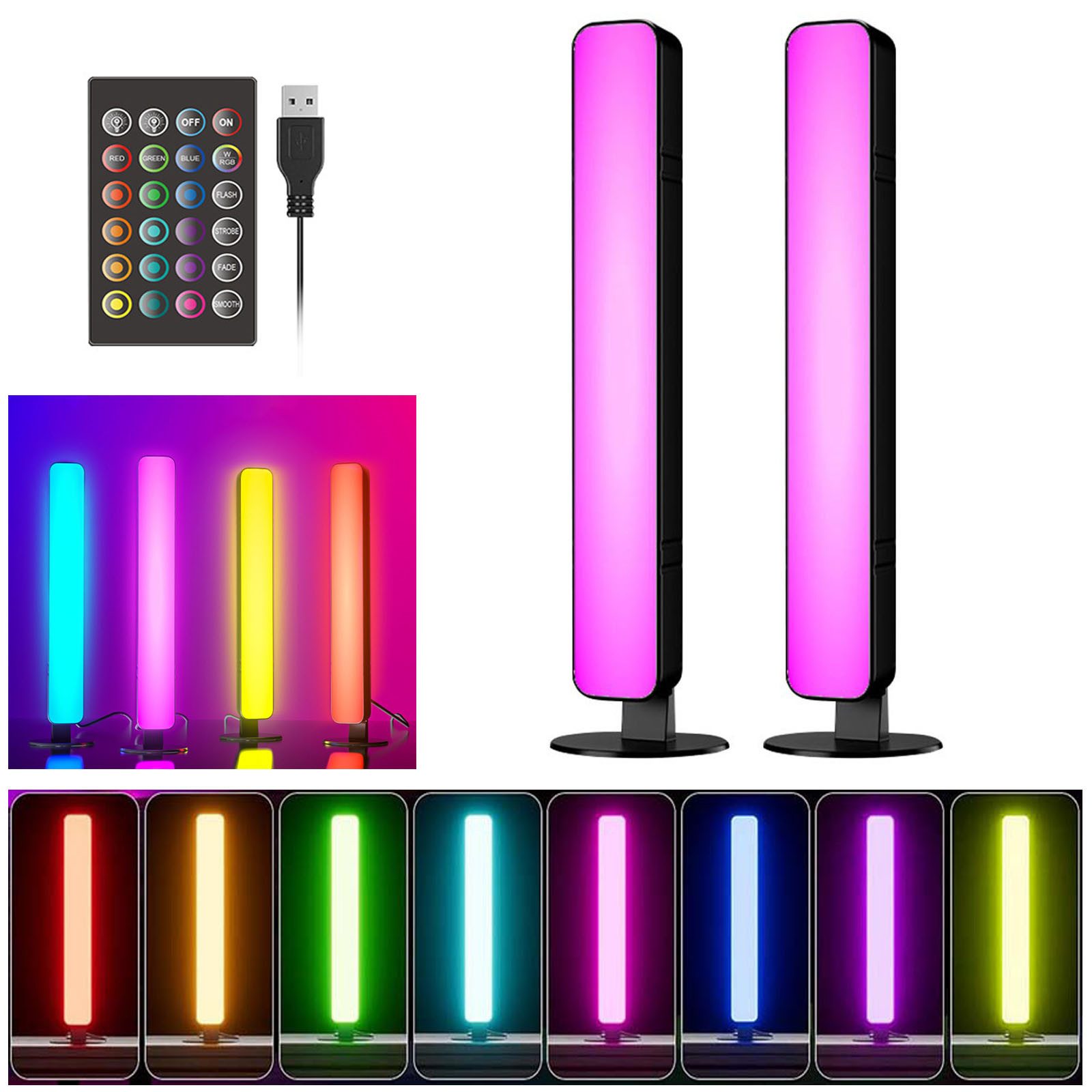 MUPOO LED-Streifen RGB LED-Lichtleiste 1/2er,LED Stripe Dimmbare LED Lightb günstig online kaufen