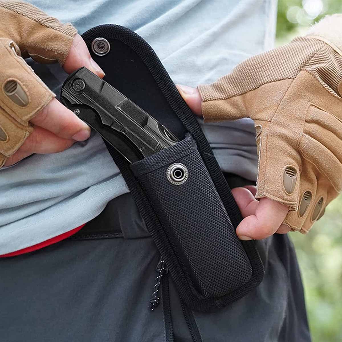 KINSI Multitool Multitool 9 in 1, Taschenmesser Zange Klappmesser,Multifunktionsmesser, Outdoor-Camping-Jagd-Bergsteigen-Multitool mit 9 Ersatzköpfen
