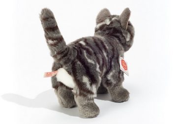 Teddy Hermann® Kuscheltier Katze stehend grau getigert, 20 cm, zum Teil aus recyceltem Material