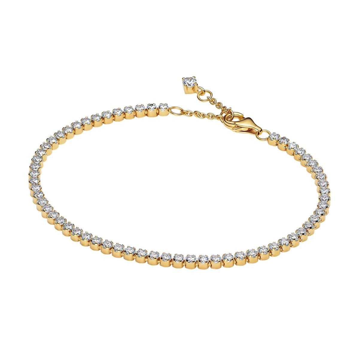 Pandora Tennisarmband 563927C01, für Damen Goldfarben Zirkonia