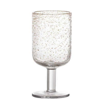 Bloomingville Weinglas Bubbles, Glas, 380ml, mit Luftblasen und Glitzer
