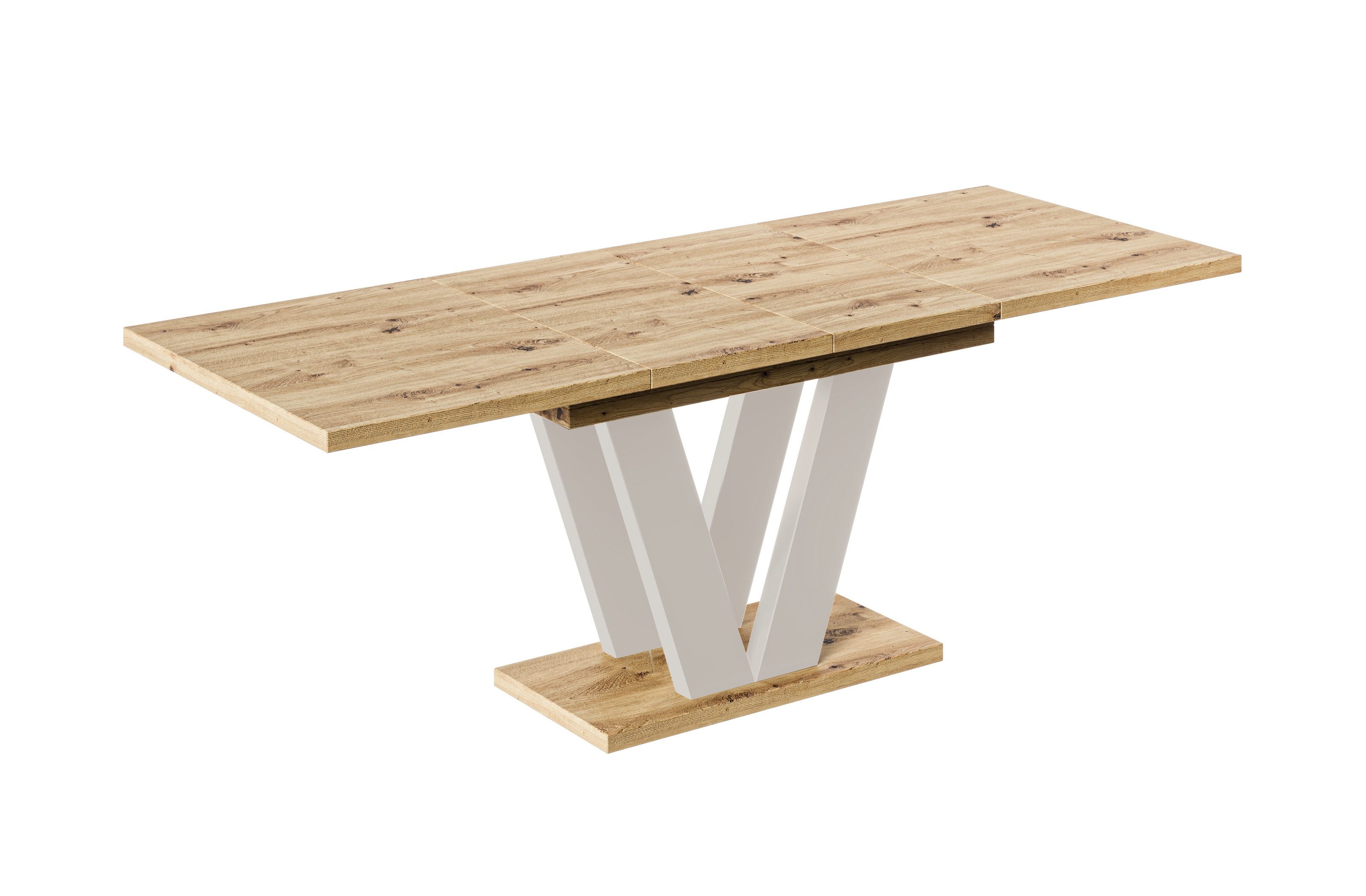 Endo-Moebel Esstisch "Lara Kaschmir" 130-210cm ausziehbar erweiterbar, Für bis zu 8 Personen, Kaschmir Beige Beine, Küchentisch