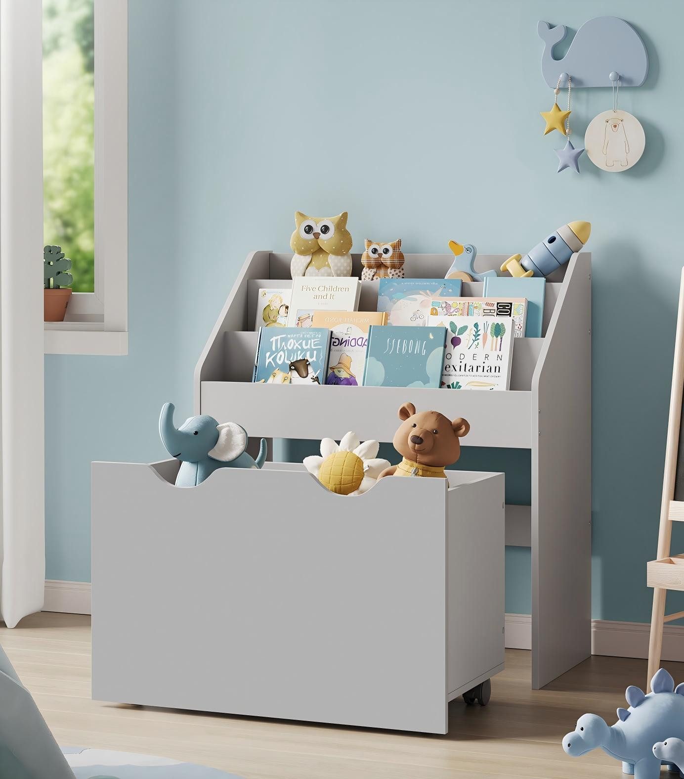 SONGMICS Spielzeugtruhe Bücherregal für Kinder, Kinderregal, mit Kippschutz günstig online kaufen