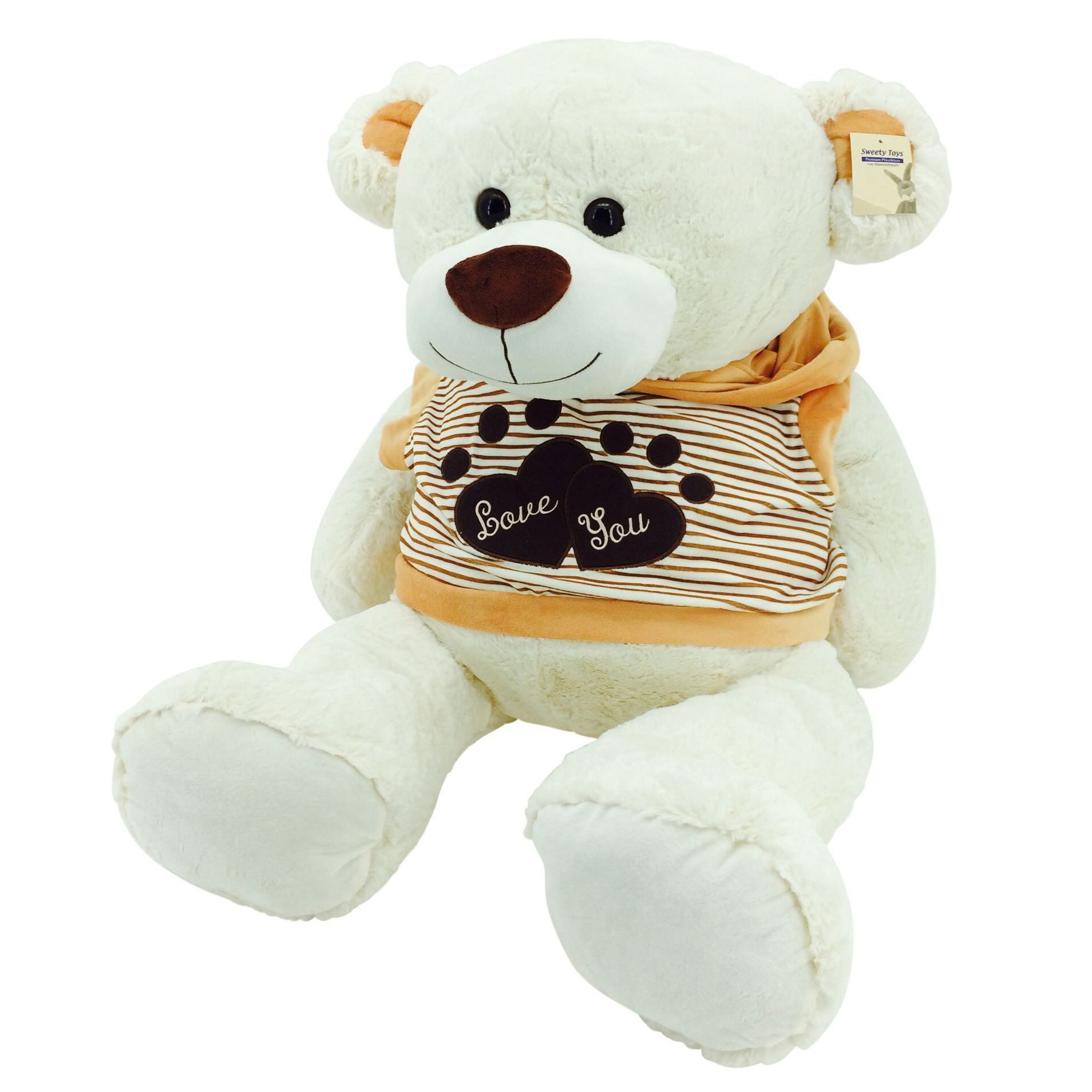 Sweety-Toys Kuscheltier Sweety Toys 5376 Teddybär 120cm beige mit Pullover - Kuscheltier Teddy