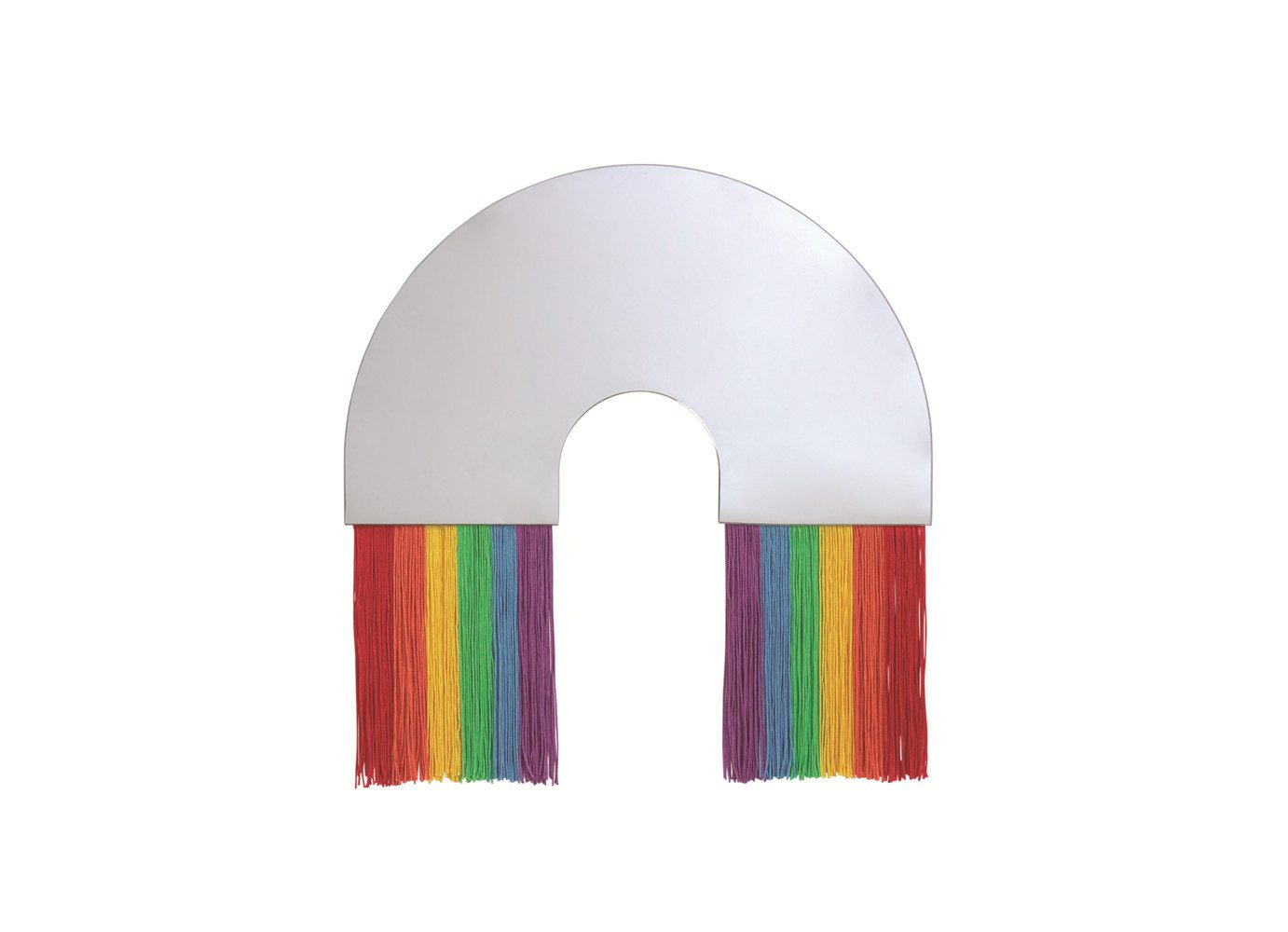 DOIY Wandspiegel Rainbow Spiegel (Regenbogen, 1-St., farbenfroh), mit bunten Stoffstreifen