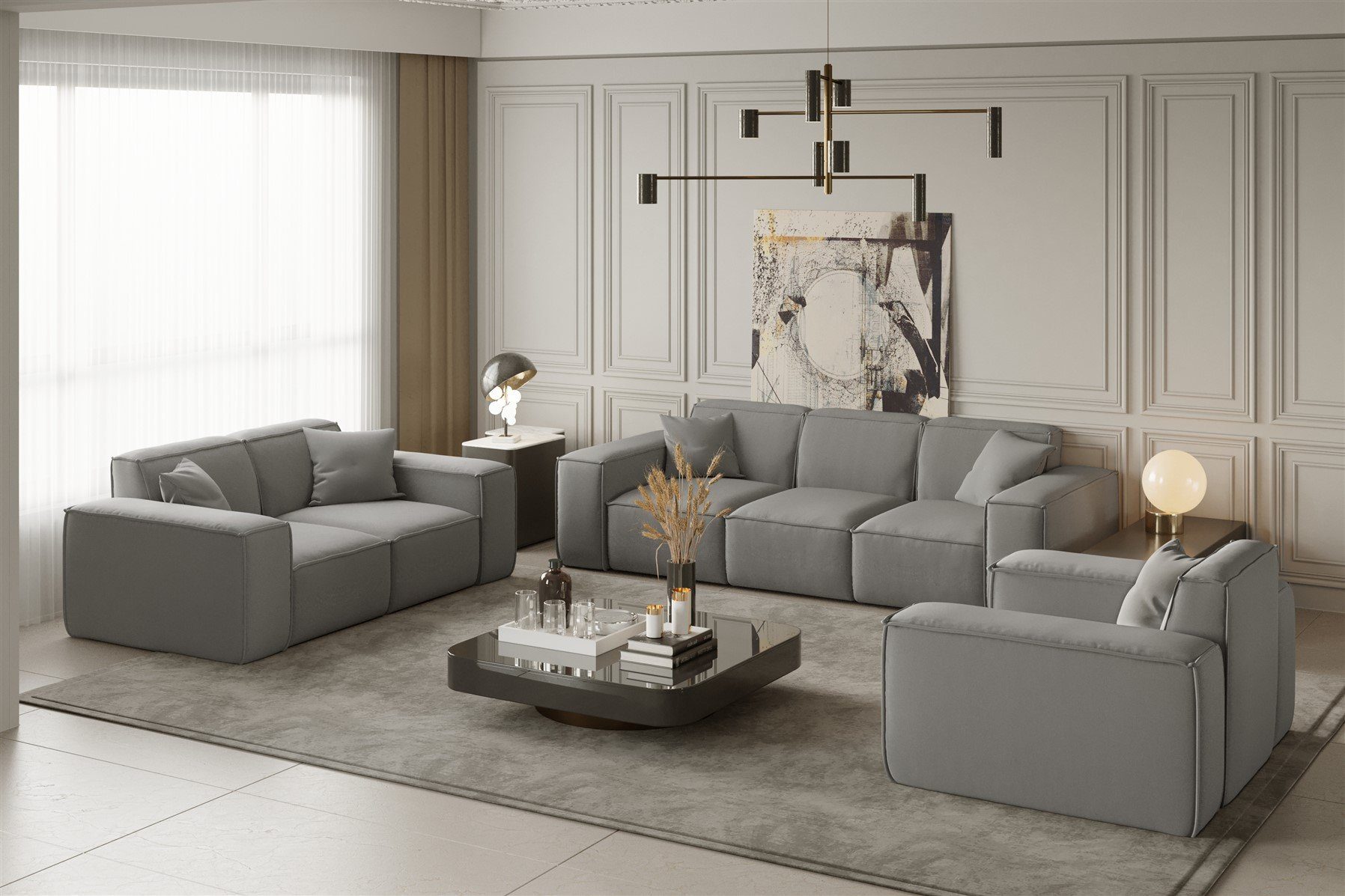 Fun Möbel Polstergarnitur Sofaset Designersofa CELES günstig online kaufen