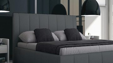 Sedex Polsterbett Bett LUNA, Kunstlederbezug, grau ohne LED