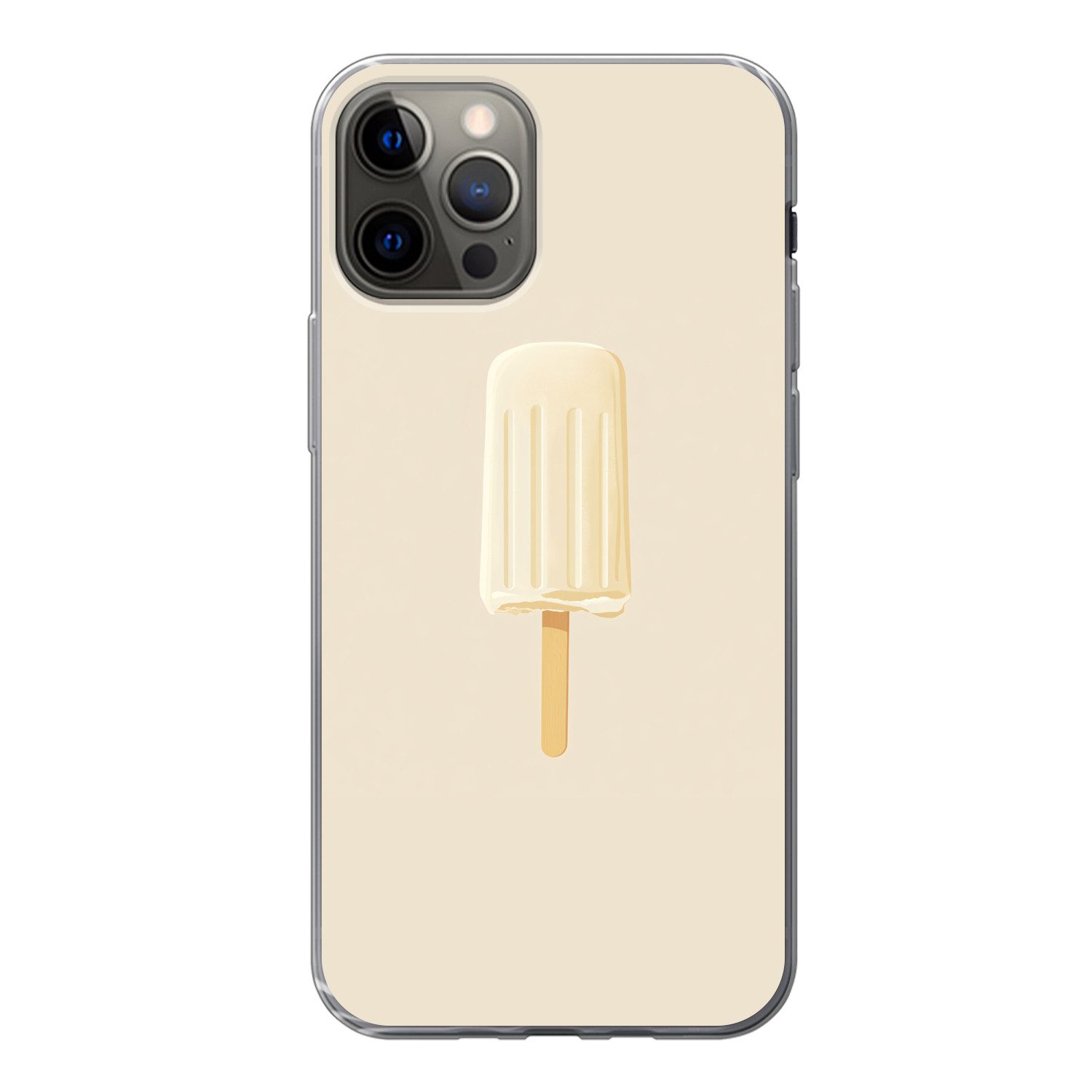 MuchoWow Handyhülle für Apple iPhone 13 Pro Minimalistisch - Wassereis - Stick - Beige, Smartphone-Bumper, Print, Handy Schutzhülle Dünn