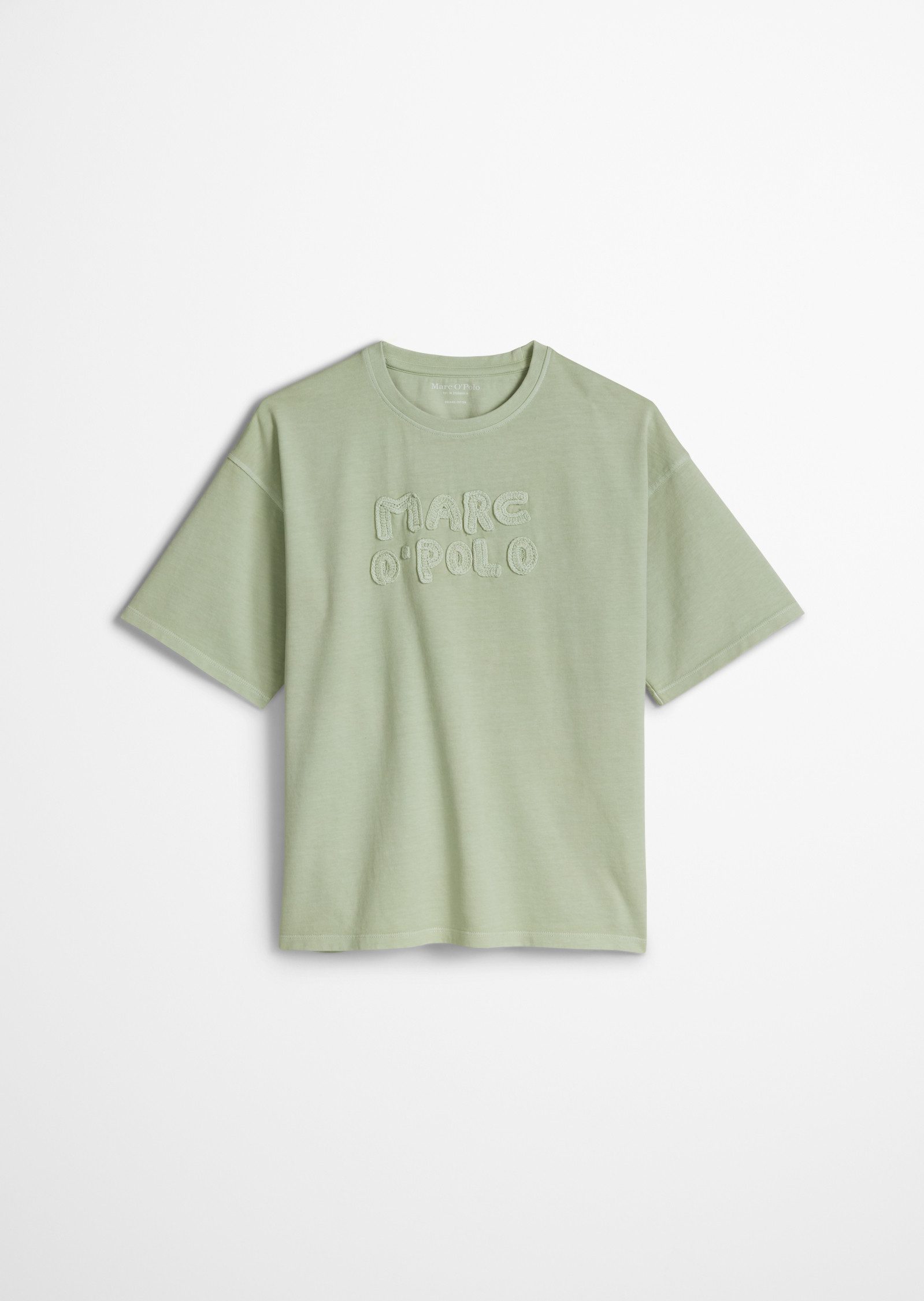 Marc O'Polo T-Shirt gehäkeltes Logo, lockere Passform