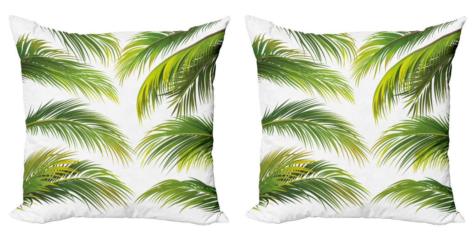 Kissenbezüge Modern Abakuhaus Digitaldruck, Accent Stück), Palmblatt Tropic (2 Botanik Sommer Doppelseitiger