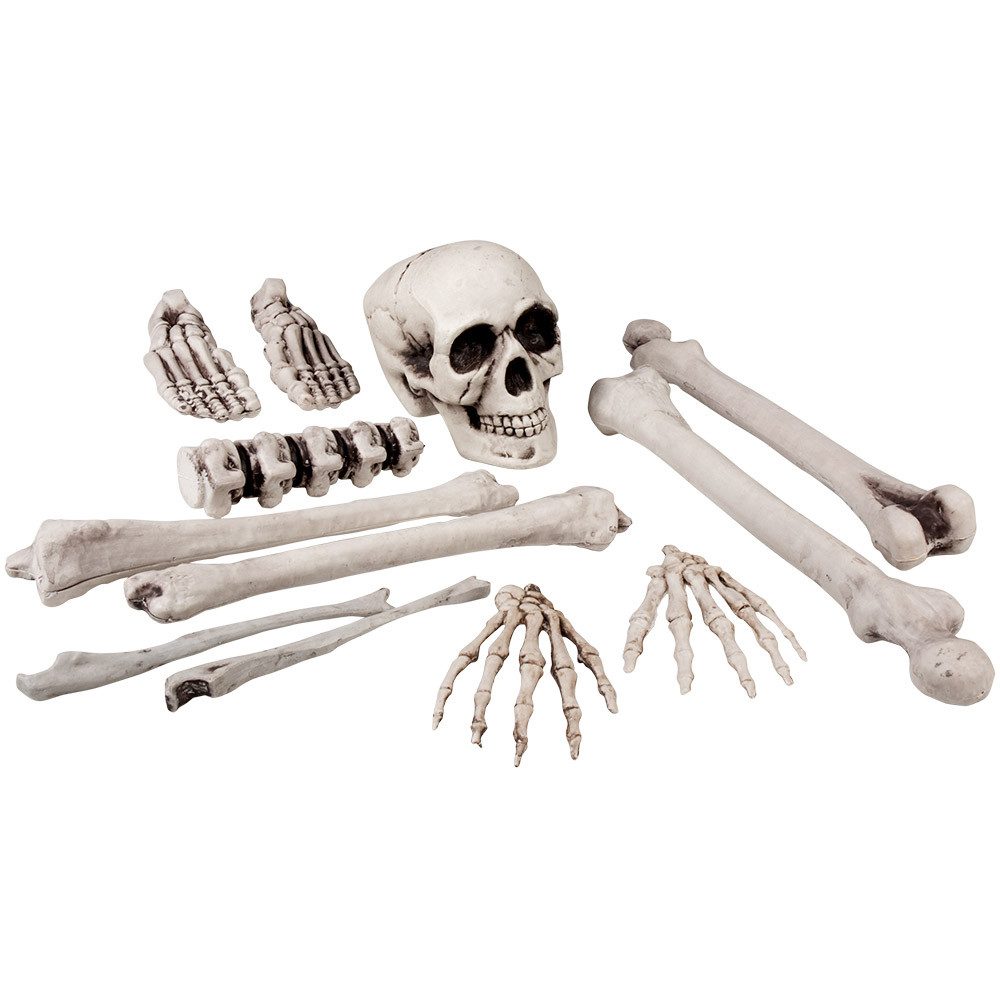 Kostüm Skelettteile Totenkopf und Knochen 12-tlg