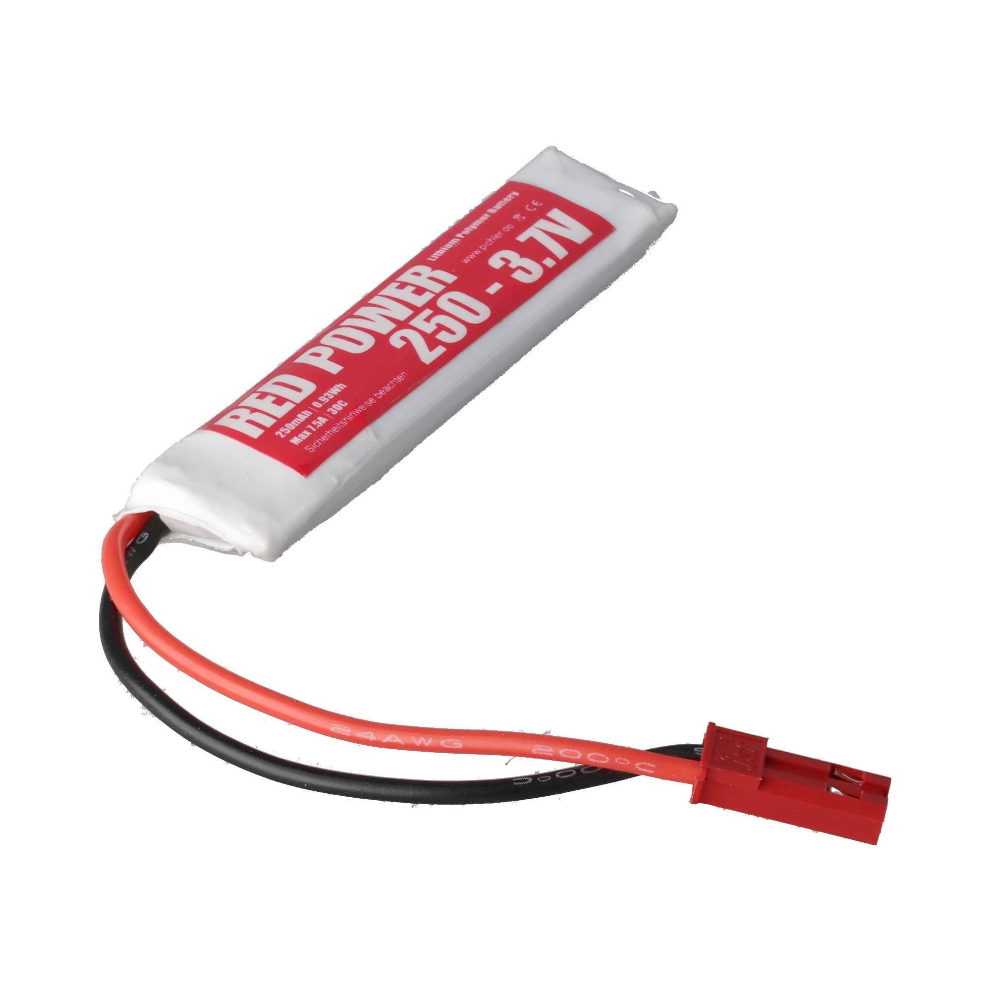 PICHLER Pichler RED POWER LiPo Akku 250 mAh – 3,7 V 1S mit JST Stecker Akku 250 mAh (3,7 V)