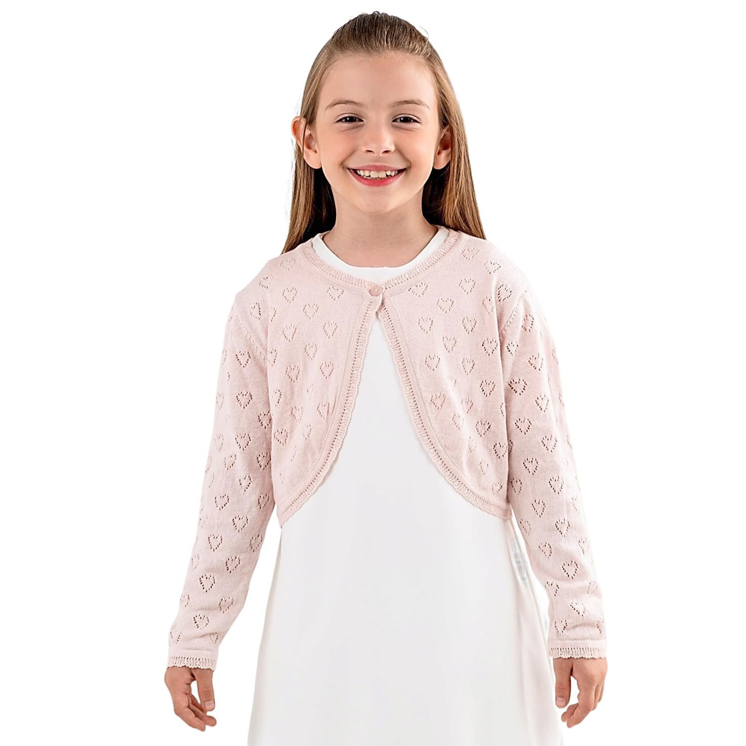 Minora Strickkleid Baby/Kind Bolero Taufweste Strickwaren Mädchen Langarm 3-10 Jahre