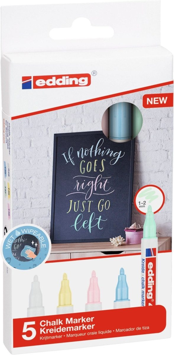edding Filzstift Kreidemarker edding 4085 5er-Set sortiert pastell.