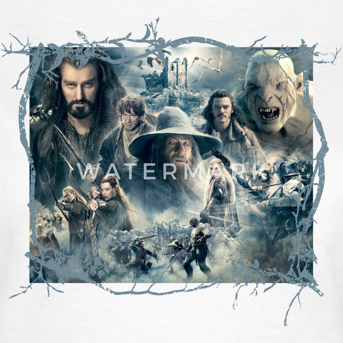 Spreadshirt T-Shirt Der Hobbit Die Schlacht der Fünf Heere Charaktere Frauen T-Shirt (1-tlg) Slim Fit, fällt klein aus