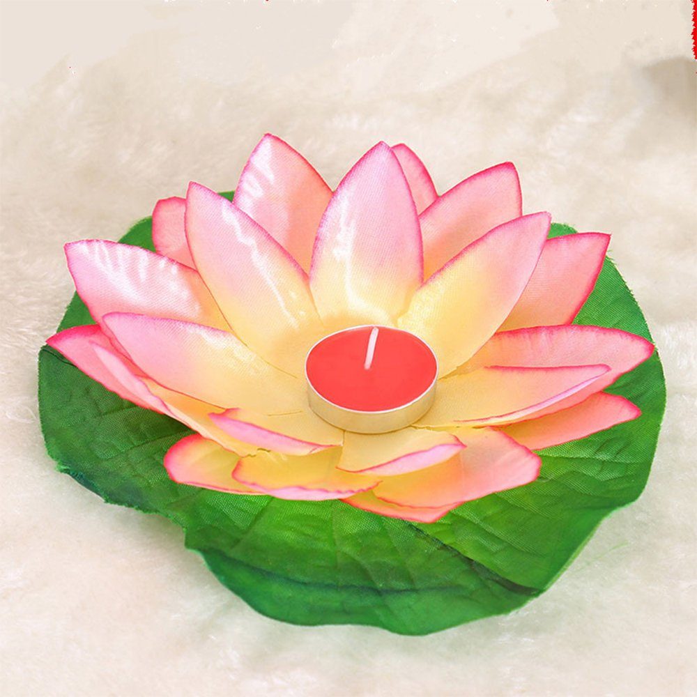 Lotosblüte Lotus GelldG Künstliche Kerzen Kerzenlaterne Schwimmkerzen Wasserlaterne