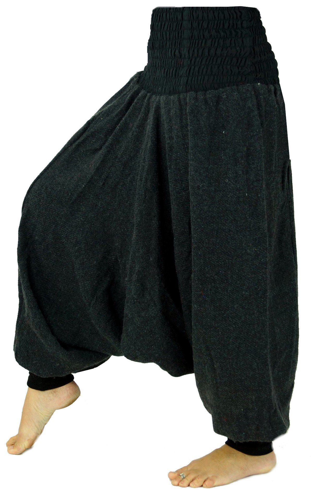 Guru-Shop Relaxhose Flauschige Haremshose, Pluderhose, Pumphose,.. alternative Bekleidung, Ethno Style