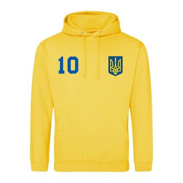 Youth Designz Kapuzenpullover Ukraine Herren Hoodie Pullover im Fußball Trikot Look mit trendigem Frontprint
