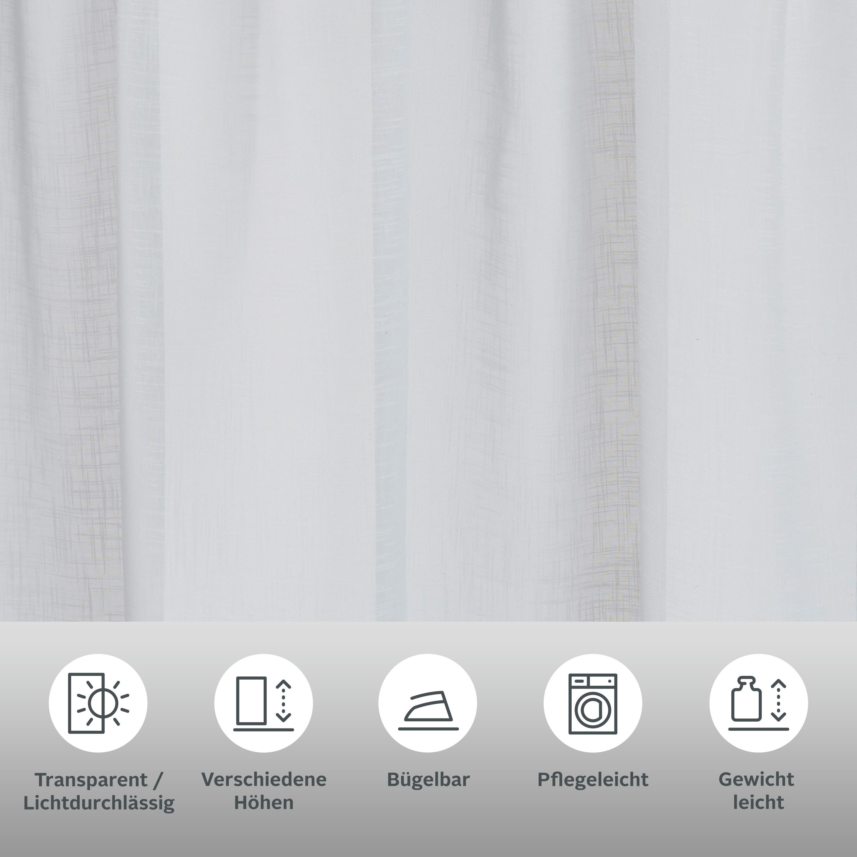 OTTO home Gardine REGINA (2 St), Kräuselband, transparent, Voile, Vorhang, Fertiggardine, 2-er Set, transparent, modern